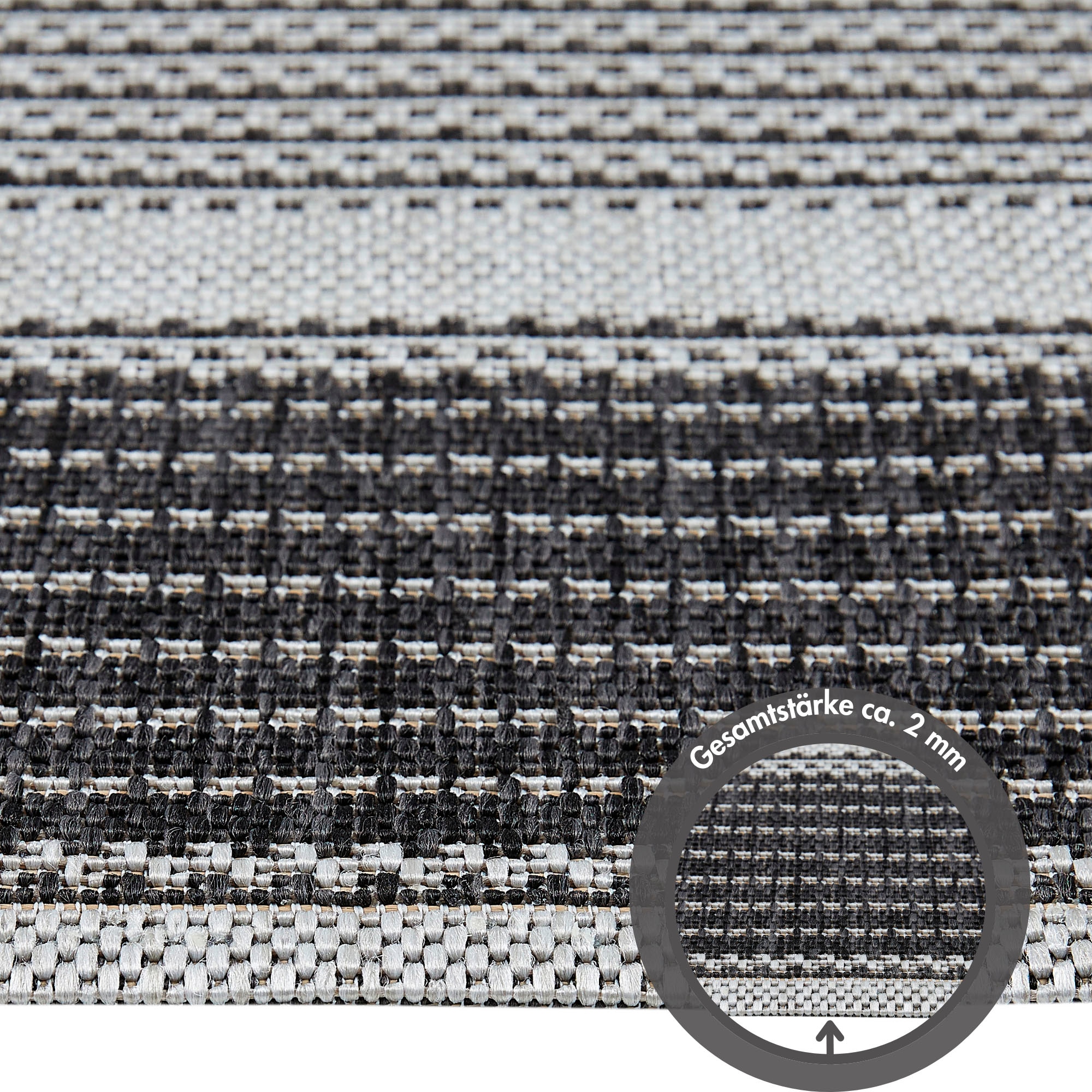 Andiamo Teppich »ARIZONA 2« rechteckig 5 mm Höhe Flachgewebe, mit Bordüre, In- und Outdoor geeignet, Wohnzimmer