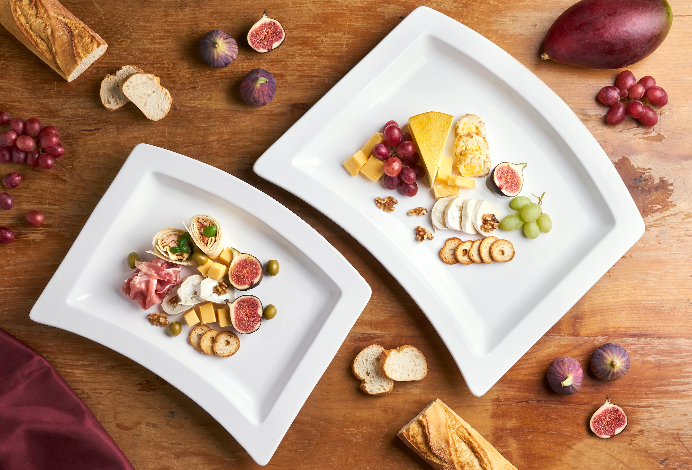 van Well Servierplatte »Platte curved, 27,5 cm, 4 Stück« spülmaschinen- und mikrowellengeeignet