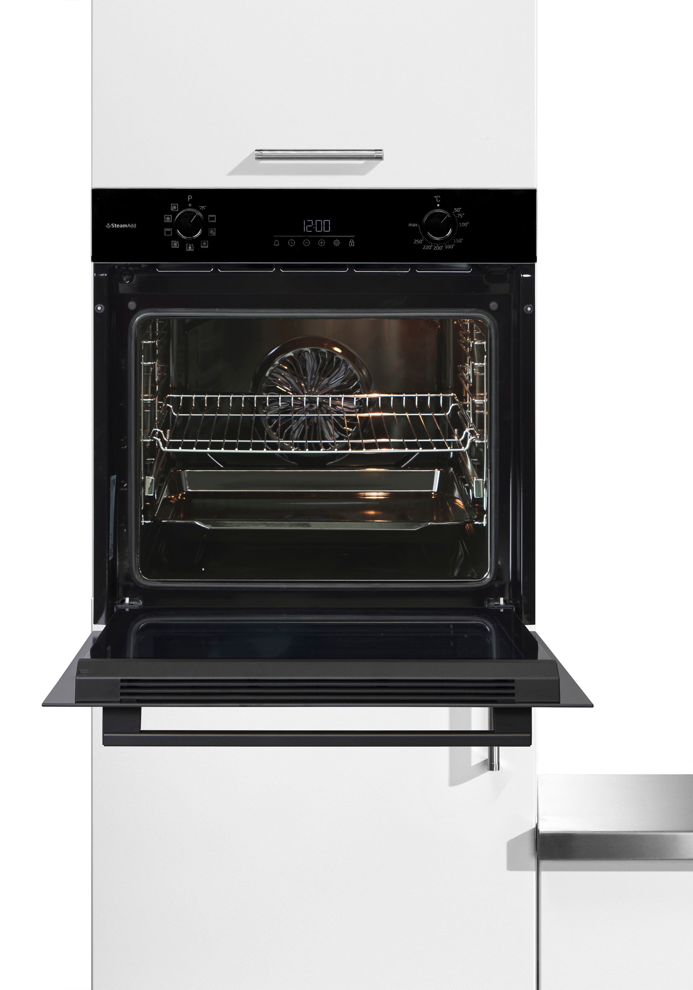 BEKO Einbaubackofen »BCBIS17300B« mit 1-fach-Teleskopauszug Dampf für knusprige Kruste & fluffiges Inneres dank SteamAdd