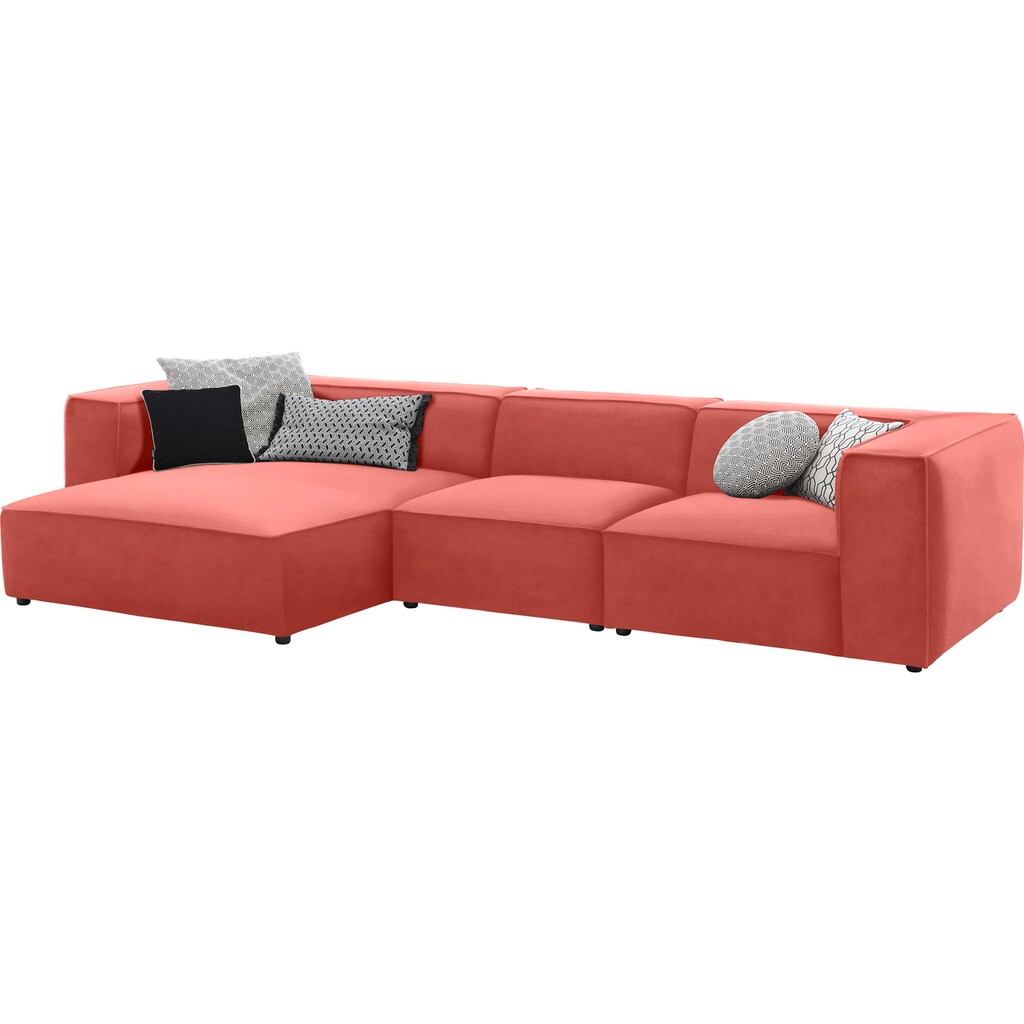 W.SCHILLIG Ecksofa »around-the-block«, mit eleganter Biese, mit Federkern, Breite 341 cm