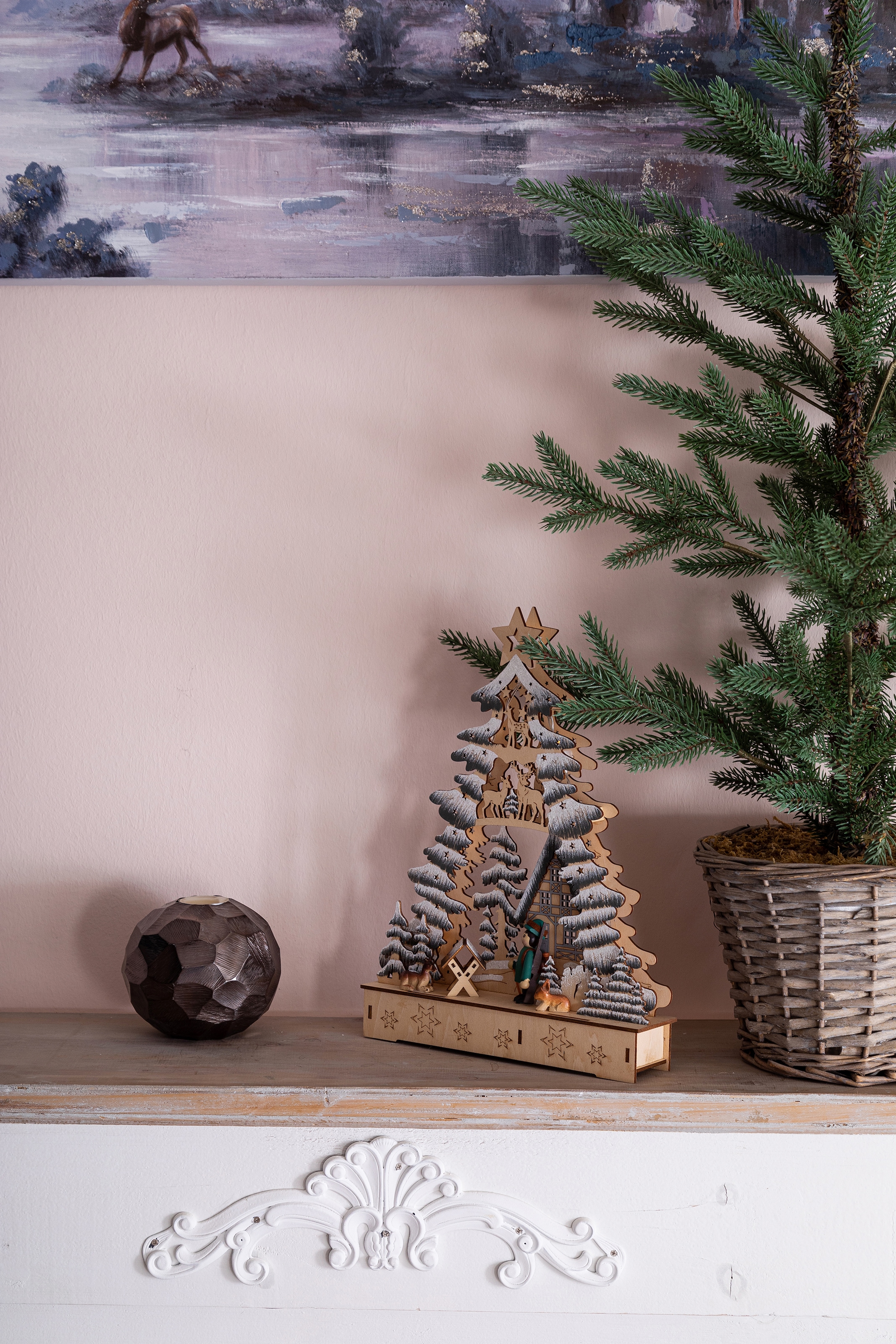 Myflair Möbel & Accessoires Weihnachtsdorf »Weihnachtsdeko« Tannenbaumform, Höhe ca. 33 cm