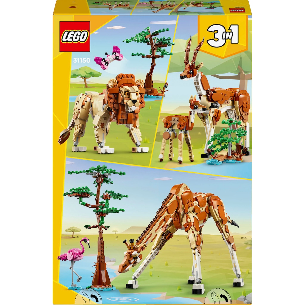 LEGO® Konstruktionsspielsteine »Tiersafari (31150), LEGO Creator 3in1«, (780 St.)