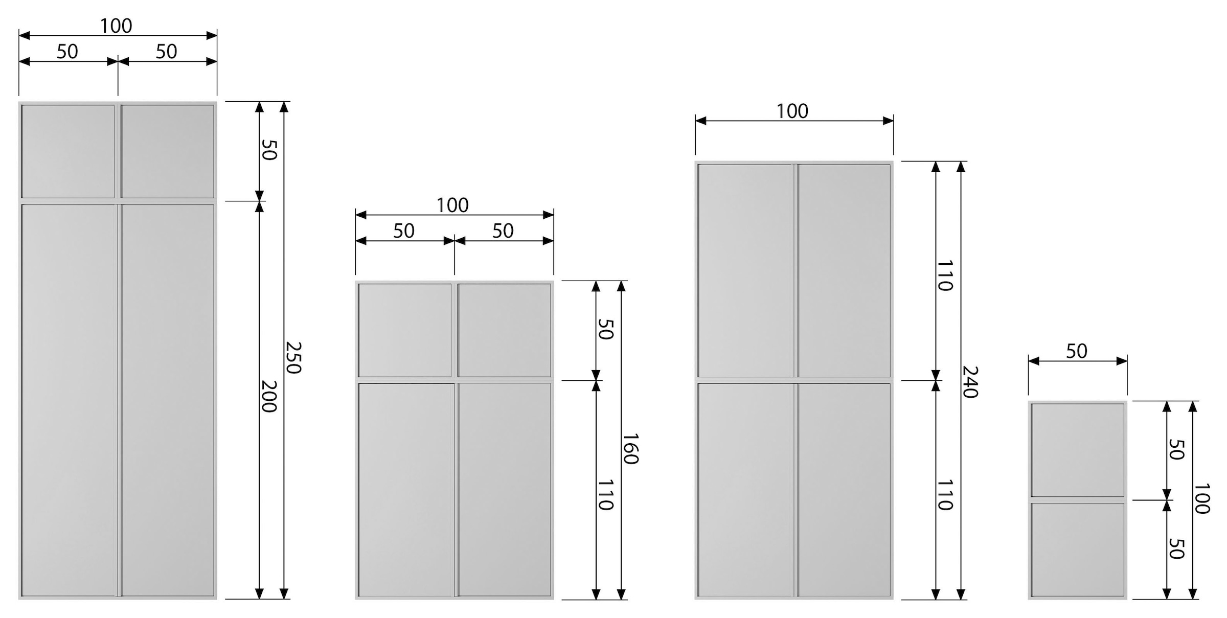 WOOOD Schrankaufsatz »Daily Aufsatz für den passenden Mehrzweckschrank«, Push-to-Open-Funktion, Höhe 50 cm, Breite 50 oder 100 cm