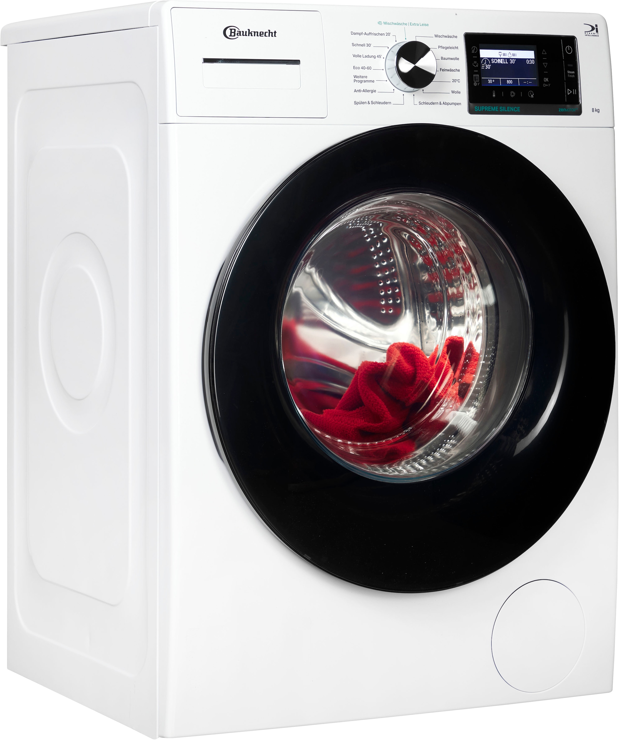 BAUKNECHT Waschmaschine "B6R 88E SILENCE DE" 8 kg 1400 U/min Dampfprogramm, besonders leise, Vollwasserschutz