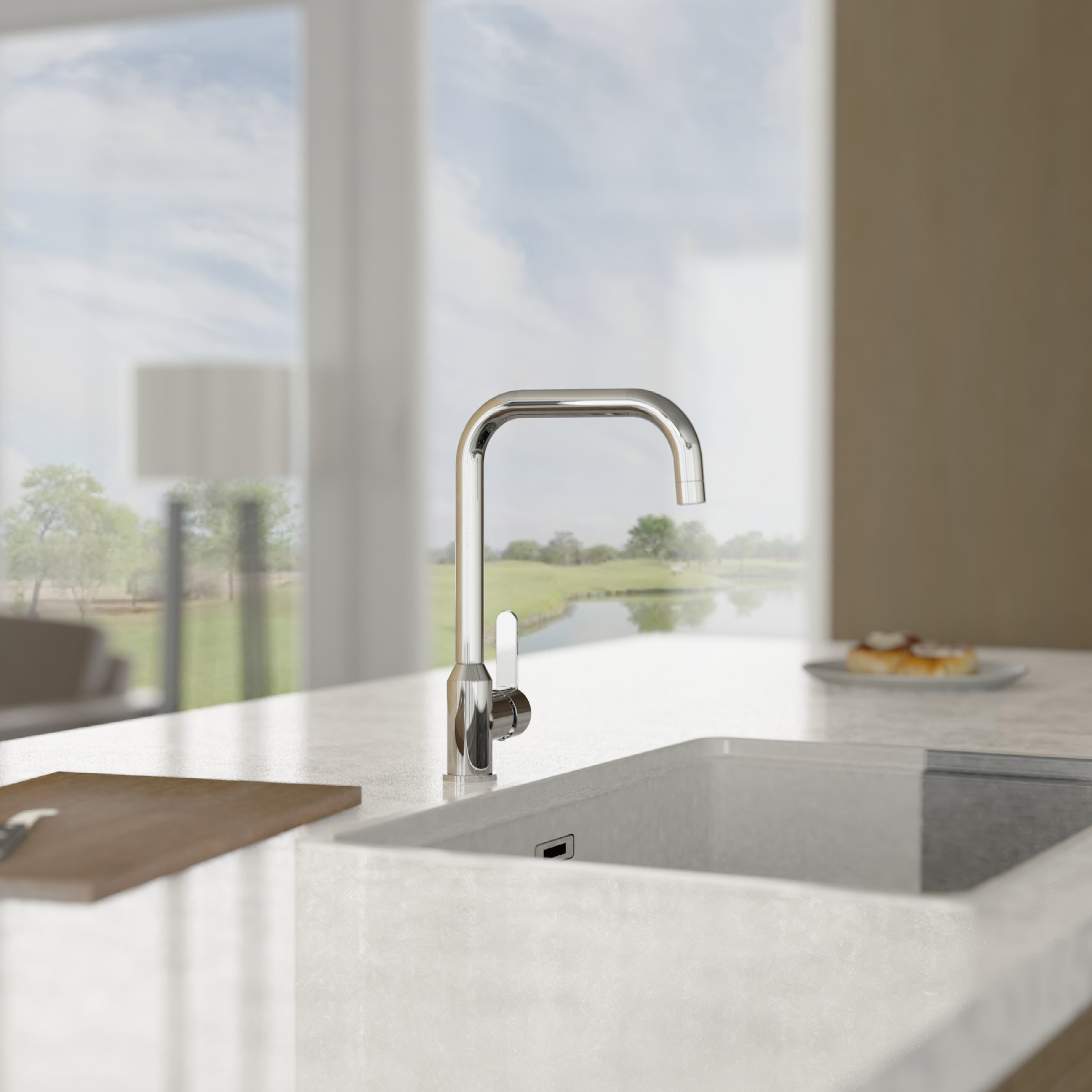 welltime Küchenarmatur »Mallorca« 180° Schwenkbereich, leise Mischdüse, 