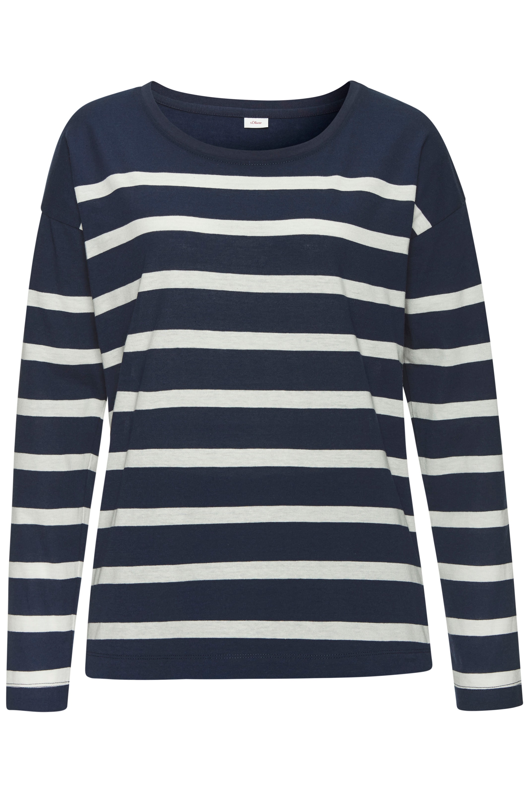 s.Oliver Pyjama 2-teilig, 2 tlg. mit garngefärbten Streifen im Oberteil