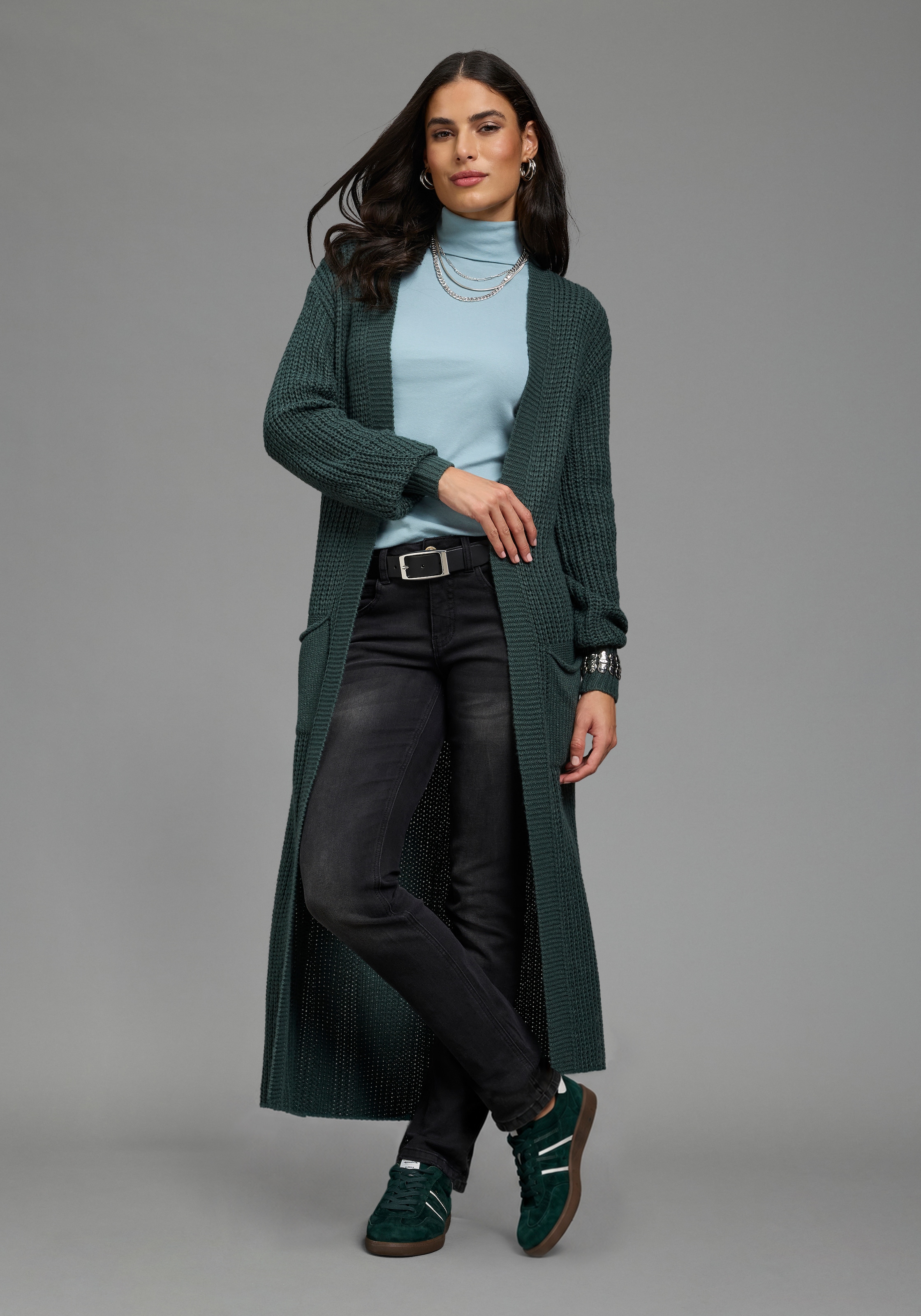 Laura Scott Longstrickjacke aus kuscheligem Grobstrick