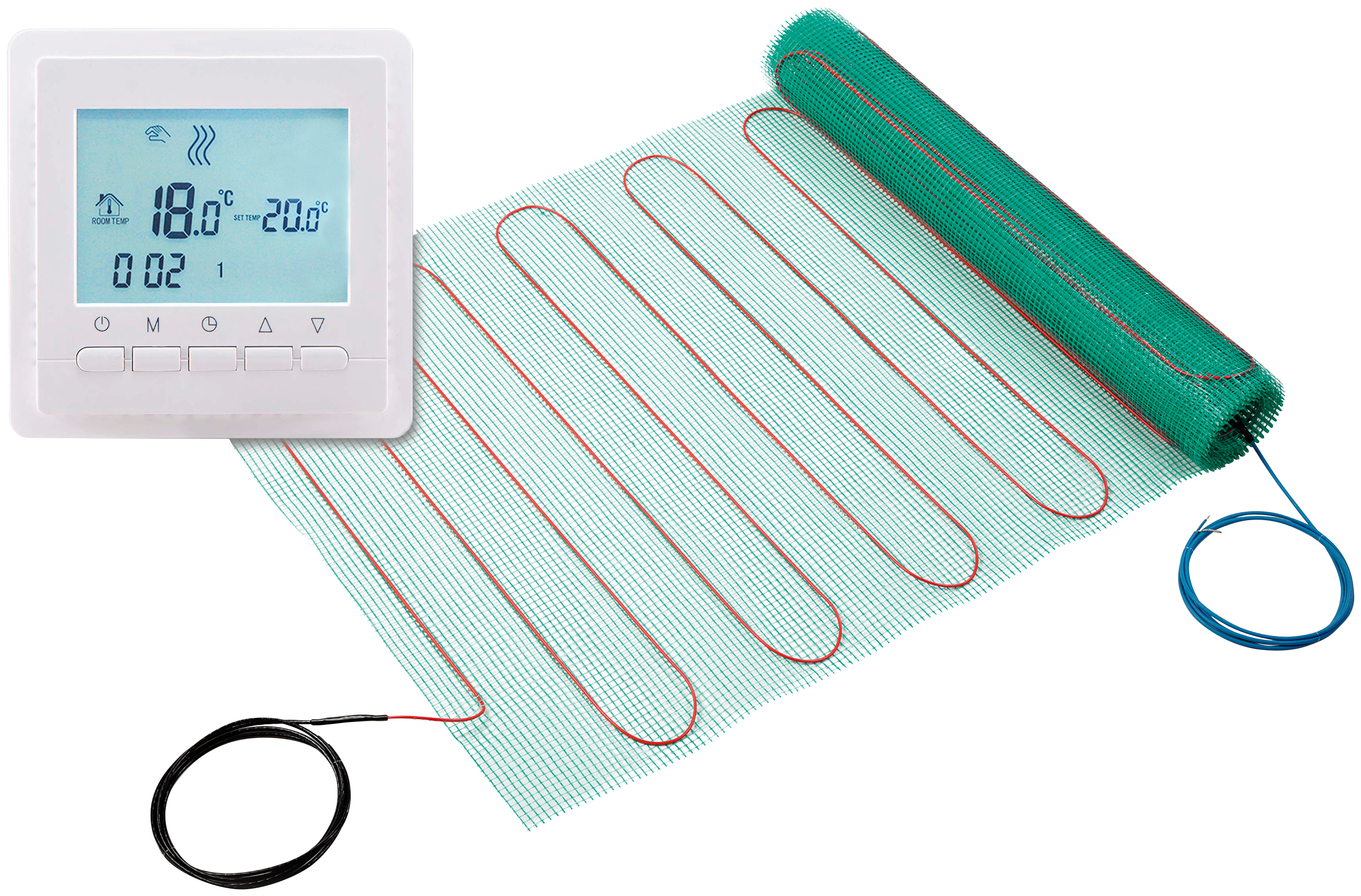 Fußbodenheizung, (Set), Heizmatte mit Regler Digital