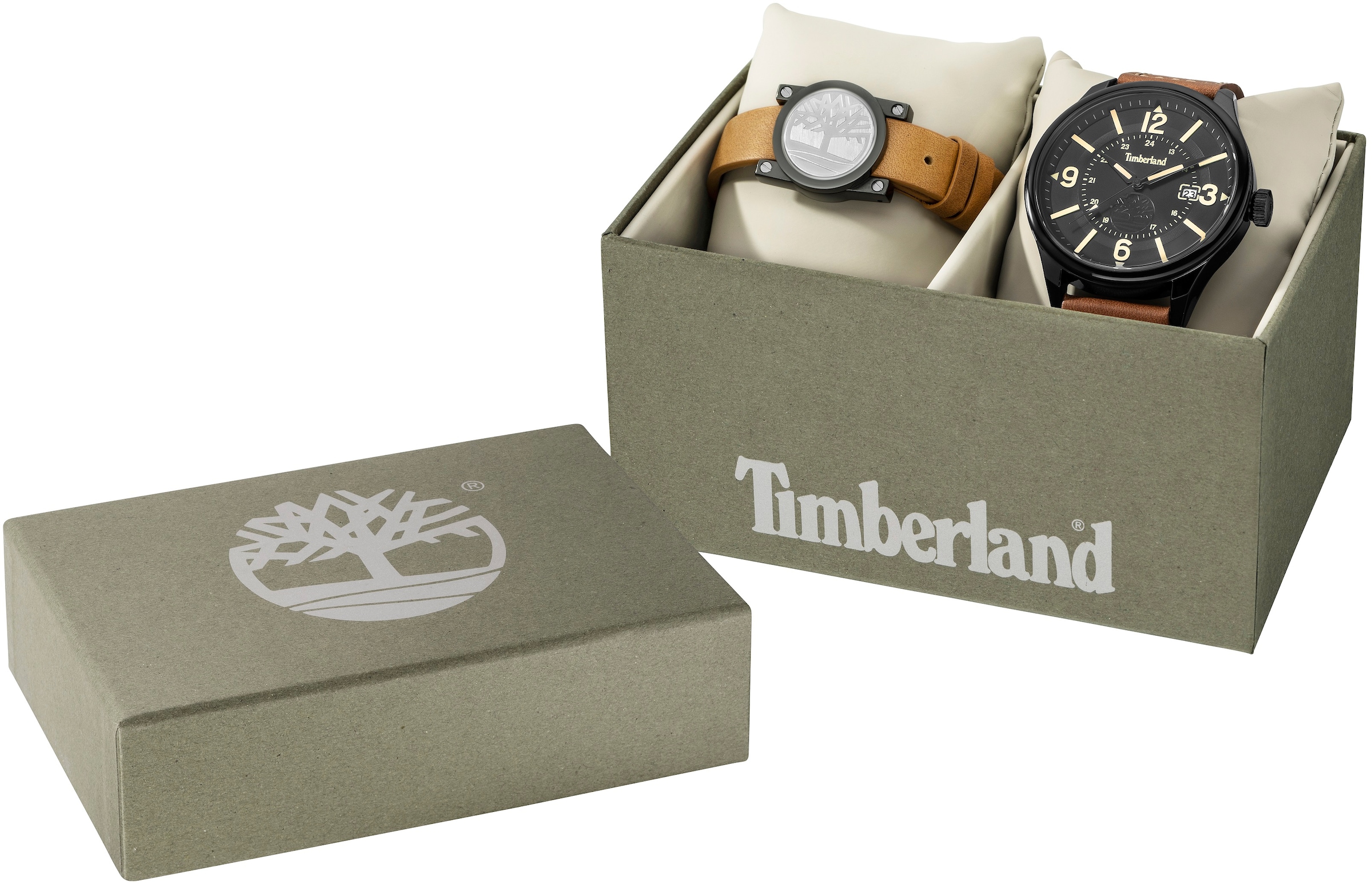 Timberland Quarzuhr »BLAKE-SET, TBL.BLAK.SET.20«, (Set, 2 tlg., Uhr mit Schmuck-Armband), Armbanduhr, Herrenuhr, Datum