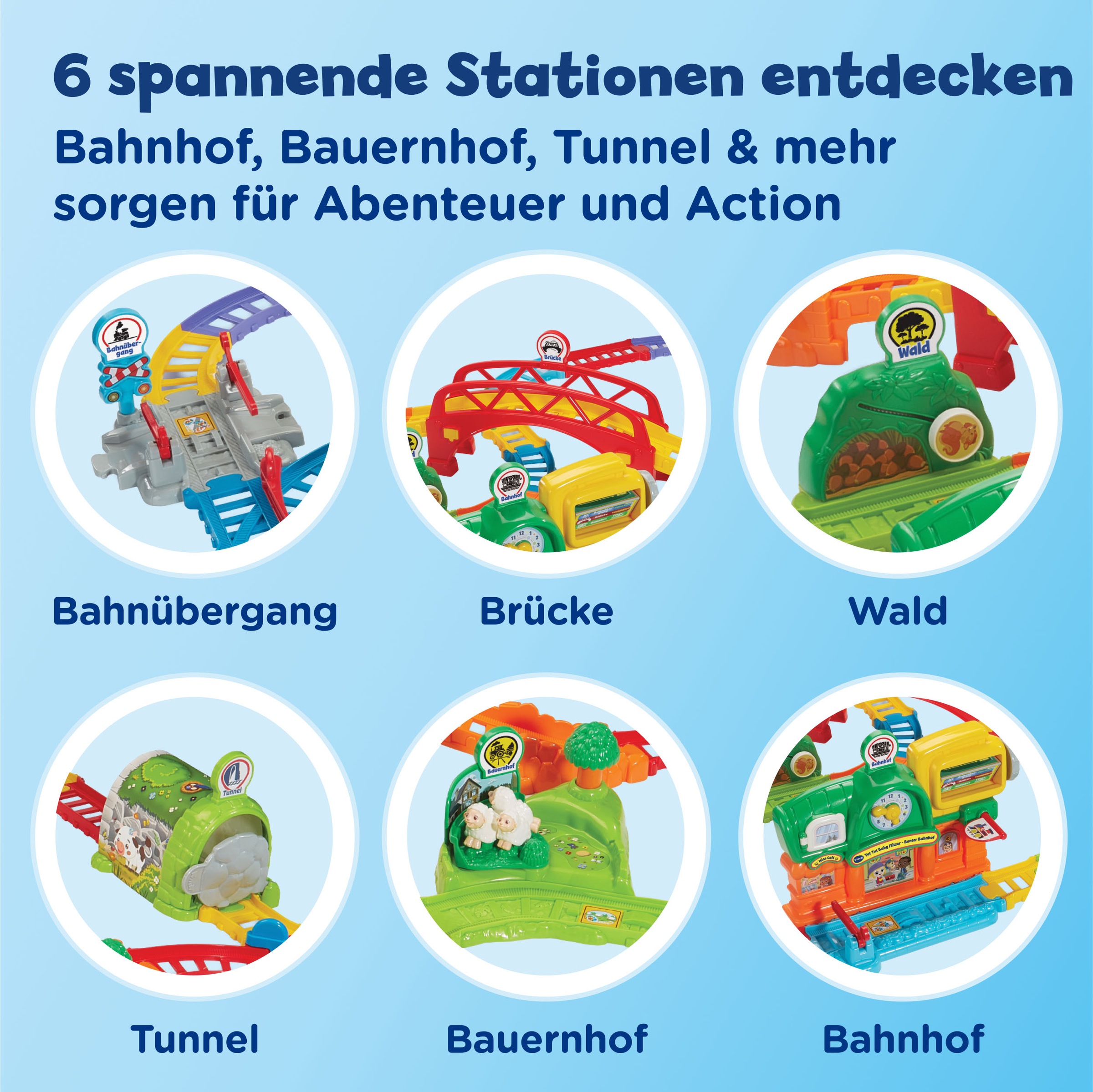 Vtech® Spielwelt »Tut Tut Baby Flitzer - Bunter Bahnhof« mit Licht und Sound