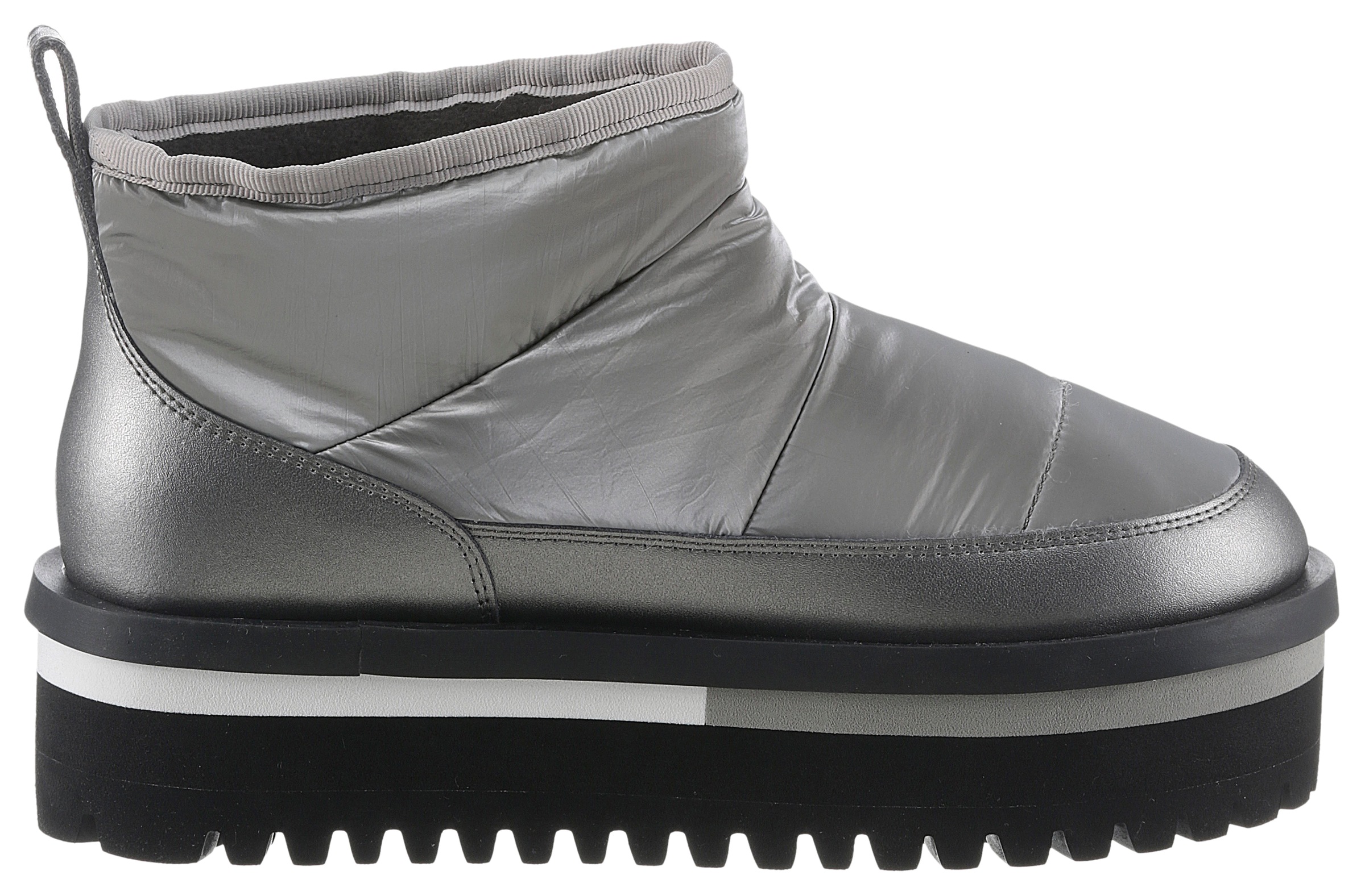 Tommy Jeans Winterboots »TJW NYLON FLATFORM BOOT WL«, Plateau, Snowboots, Ankleboots, Schlupfschuh mit Anziehlasche