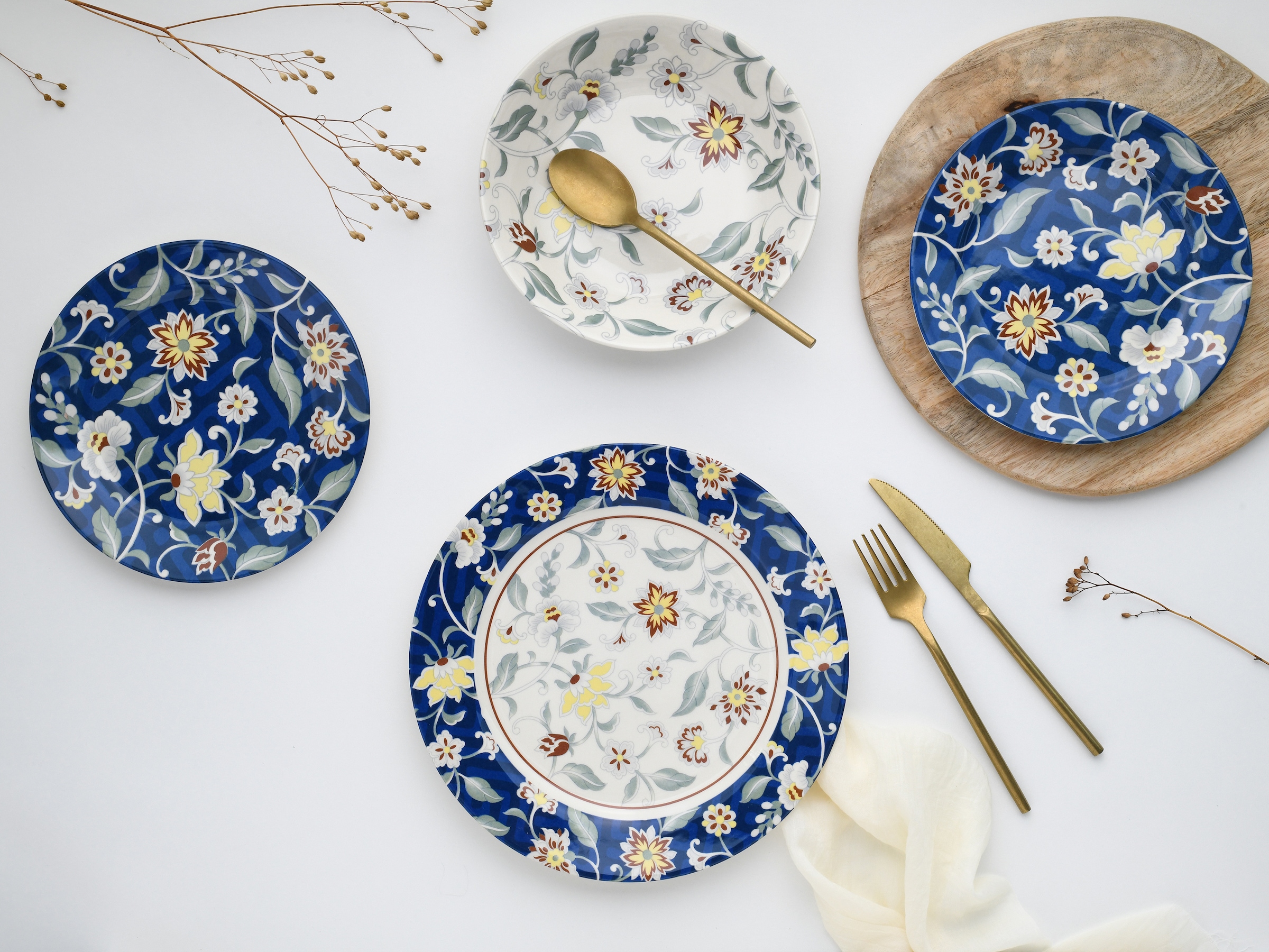 CreaTable Teller-Set »Odessa, Teller Set 12-tlg« Blumendekor
