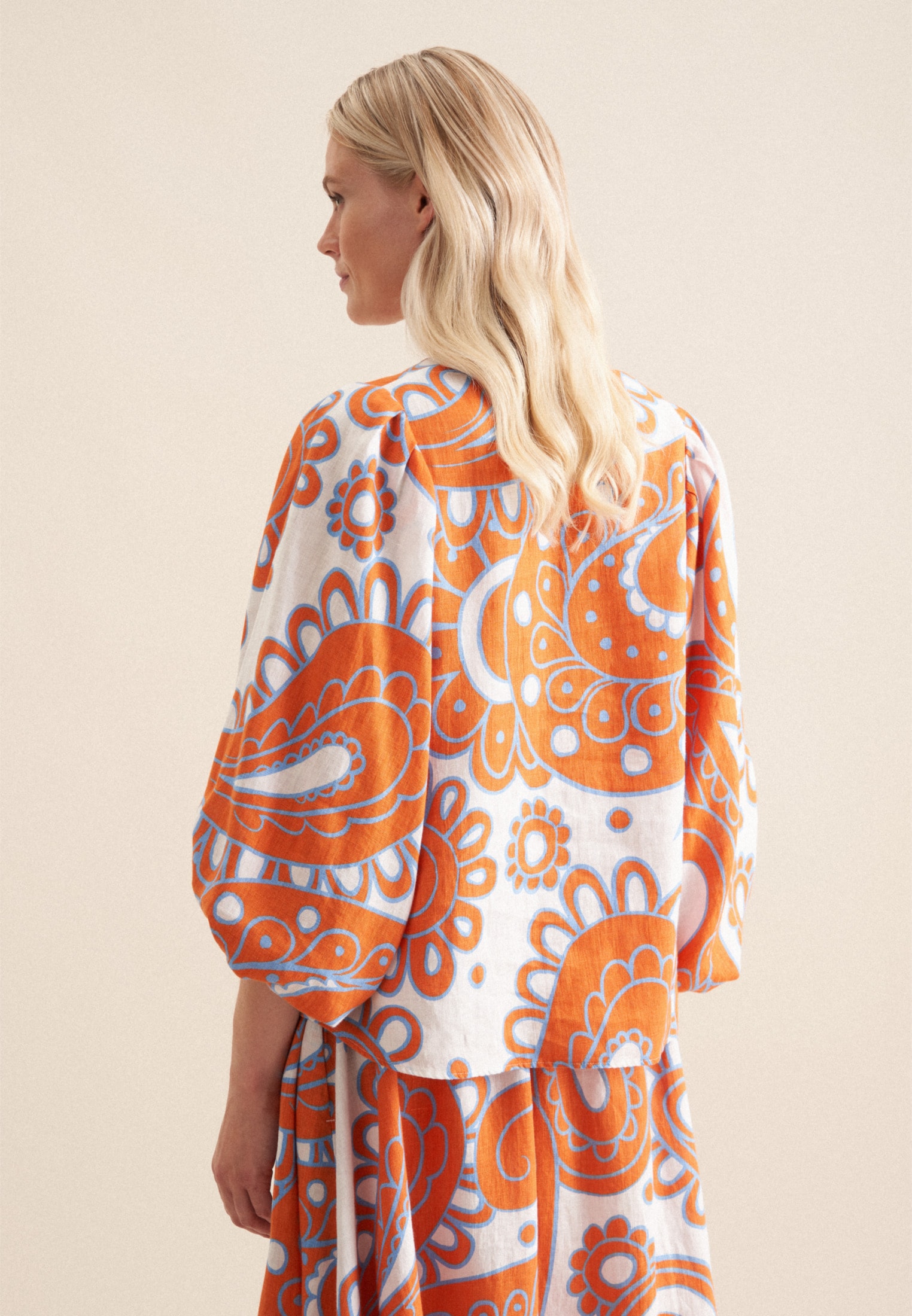 seidensticker Shirtbluse »Schwarze Rose«, 3/4-Arm V-Neck Paisley
