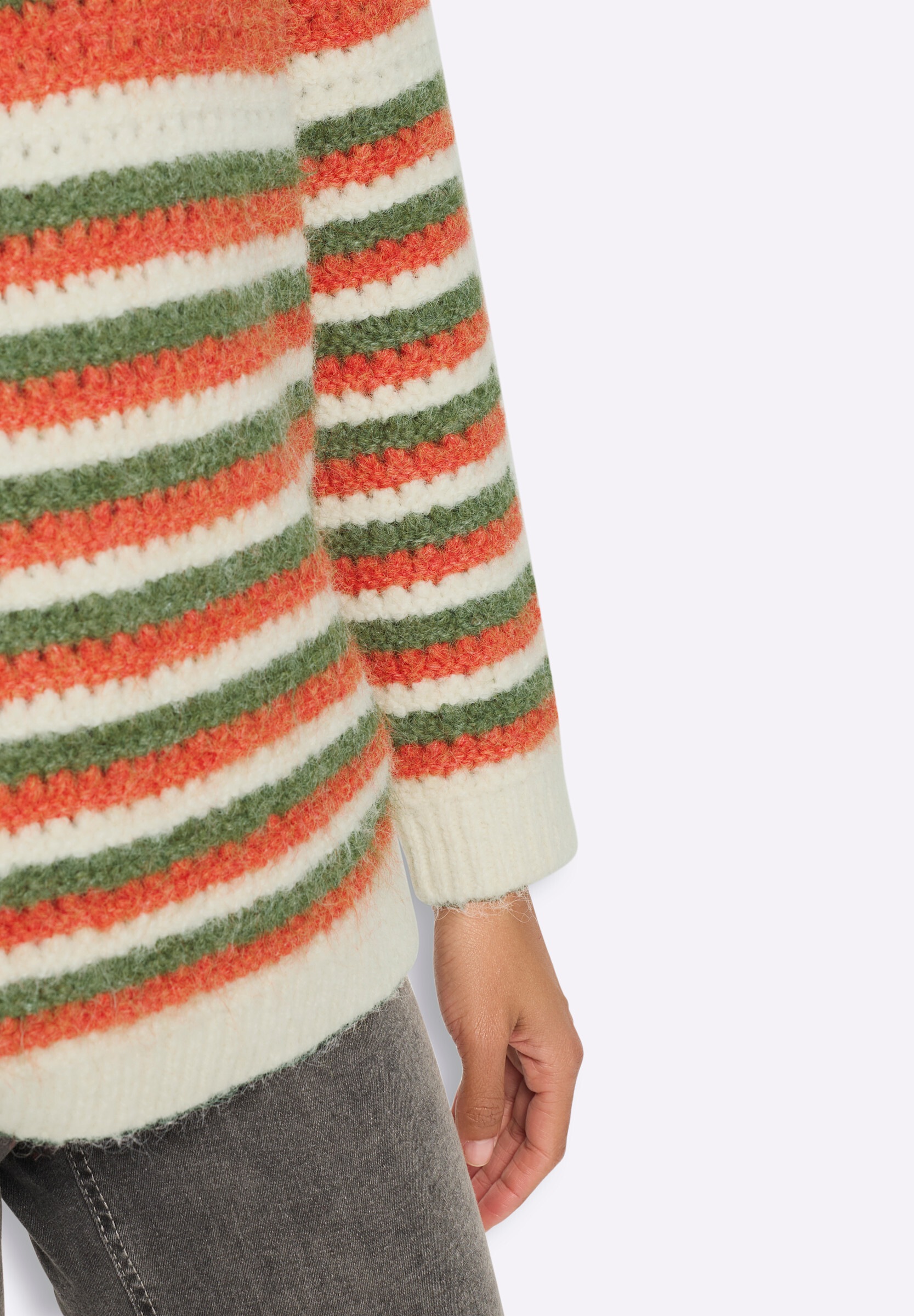 heine Strickpullover »Pullover Ajourpullover mit Streifen«