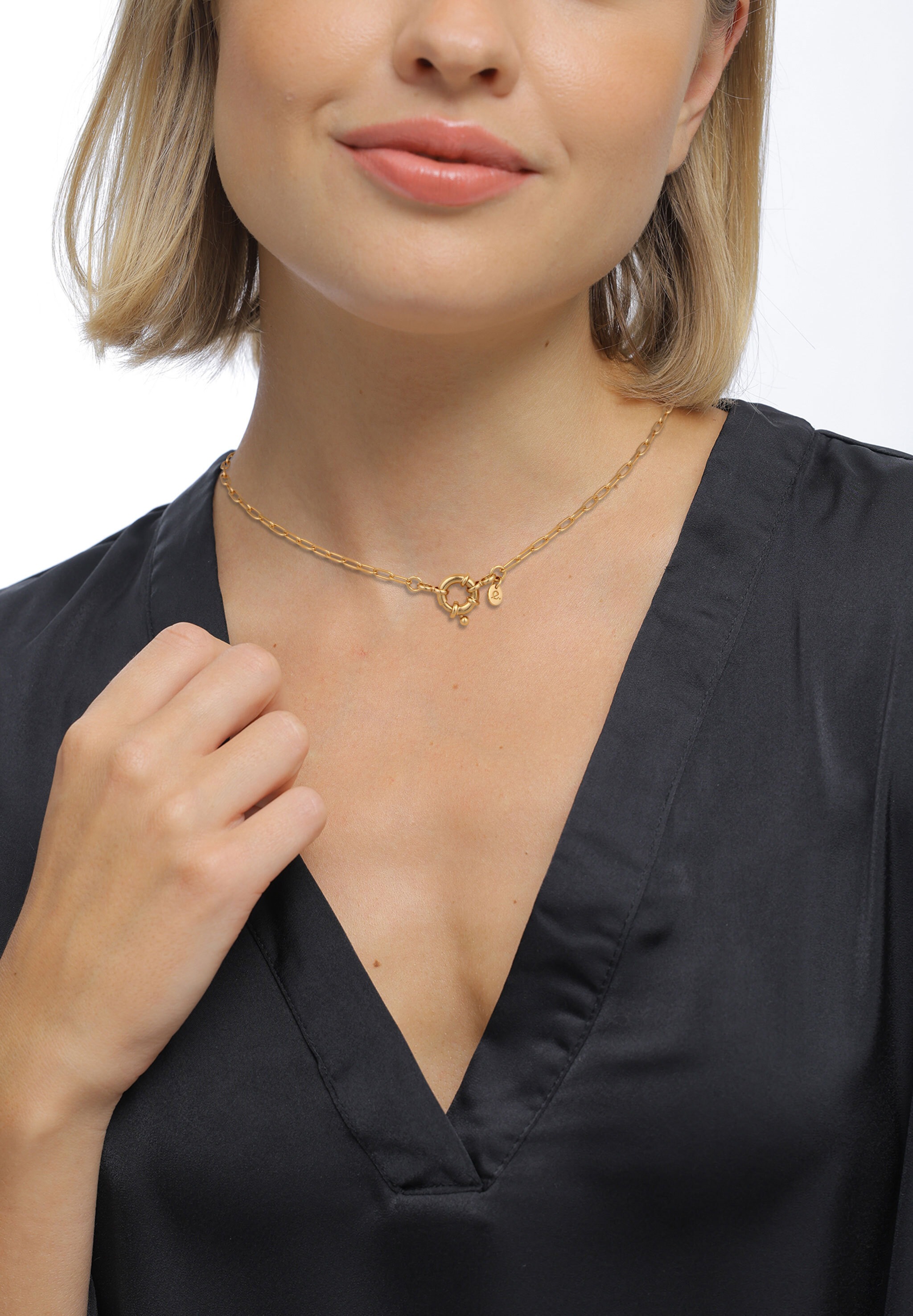 Elli Kette ohne Anhänger »Halskette Gliederkette Federring Modern 925 Sterling Silber«