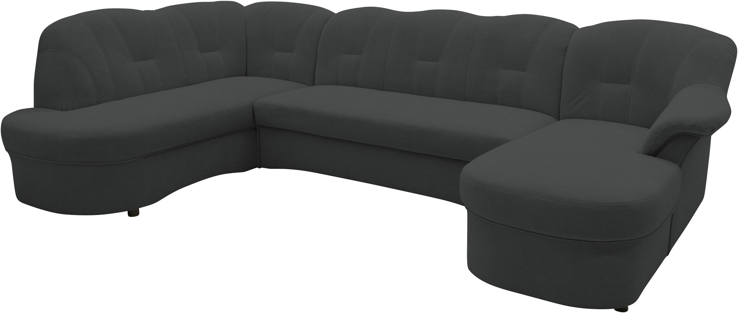 DOMO collection Wohnlandschaft »Flores auch in Leder-Bezug, B/T/H: 293/180/86 cm, U-Form«, (3 St.), wahlweise mit Bettfunktion, wahlweise mit Federkern