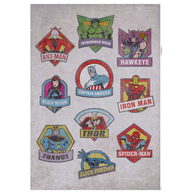 Komar Wandtattoo »Avengers Badges«, (10 St.), 50x70 cm (Breite x Höhe), selbstklebendes  Wandtattoo online kaufen | mit 3 Jahren XXL Garantie