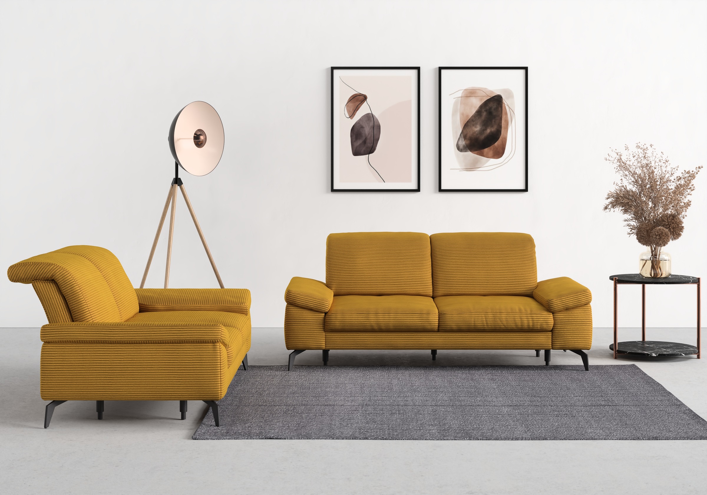 sit&more 2,5-Sitzer »Cabana«, Breite 211 cm, mit oder ohne Sitztiefen-, und Kopfteilfunktion