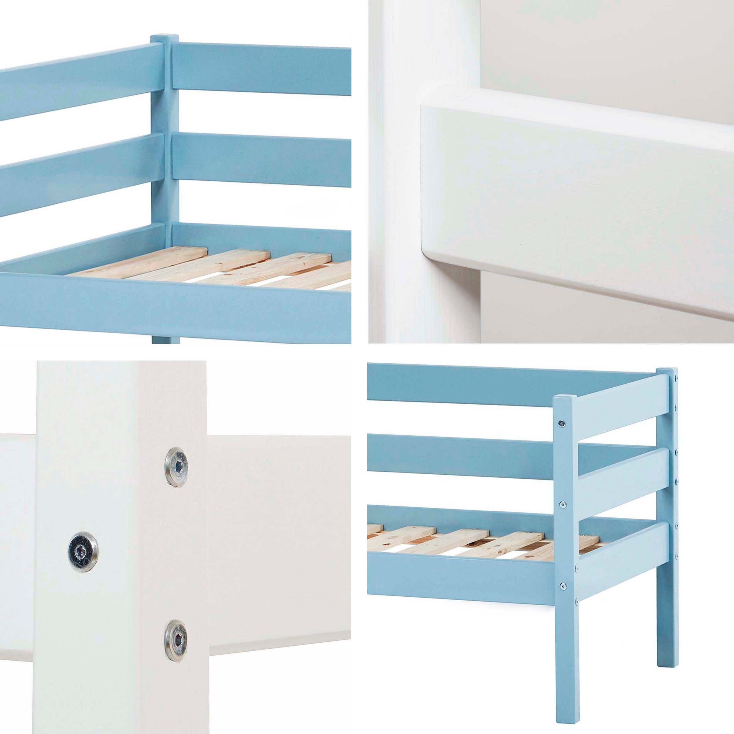 Hoppekids Einzelbett »ECO Comfort Kinderbett, Kiefer Massivholz, Jugendbett inkl. Rollrost«, 70x160 cm, wahlweise in verschieden Farben/ Matratze/ Absturzsicherung