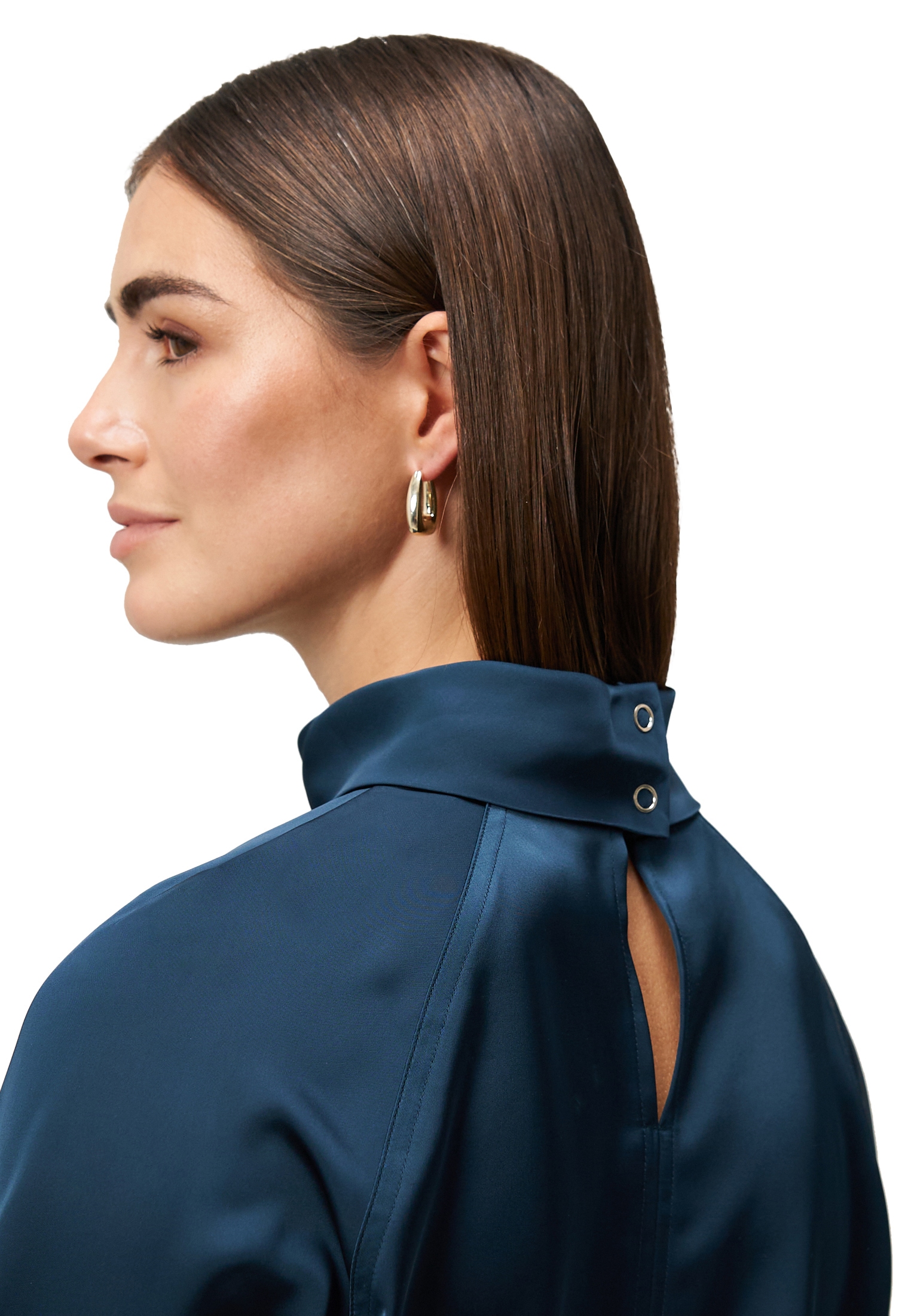 Zero Satinbluse »Satinbluse mit Stehkragen«
