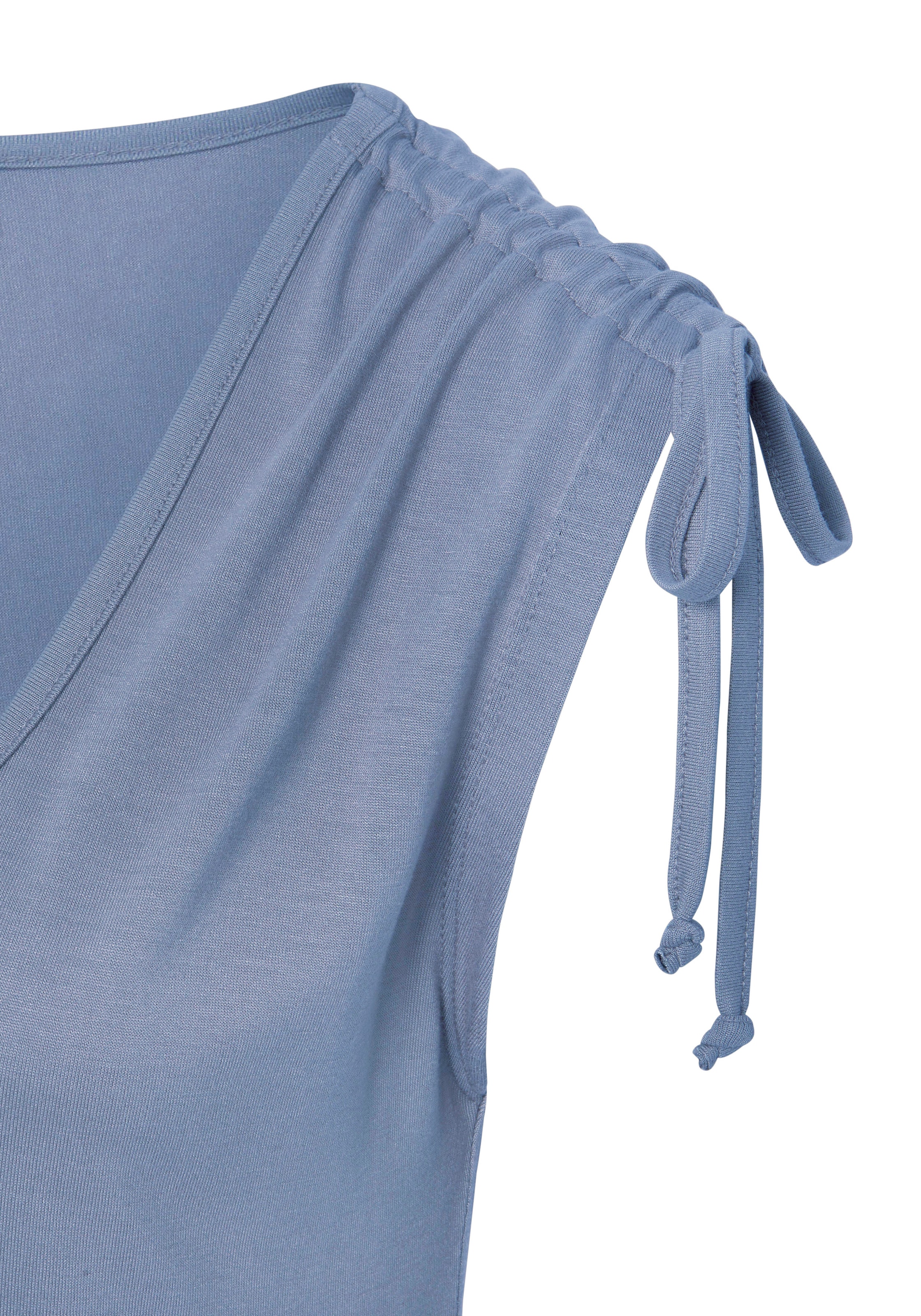 LASCANA Strandtop, mit Raffung an den Schultern, bequemes Damentop, figurbetont