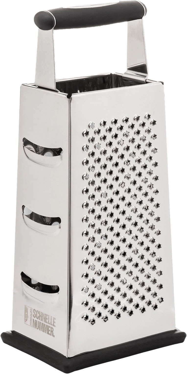 HENSSLERS Vierkantreibe »HENSSLERS Küchenreibe« eine absolut scharfe Reibe aus Edelstahl mit rutschfestem Boden