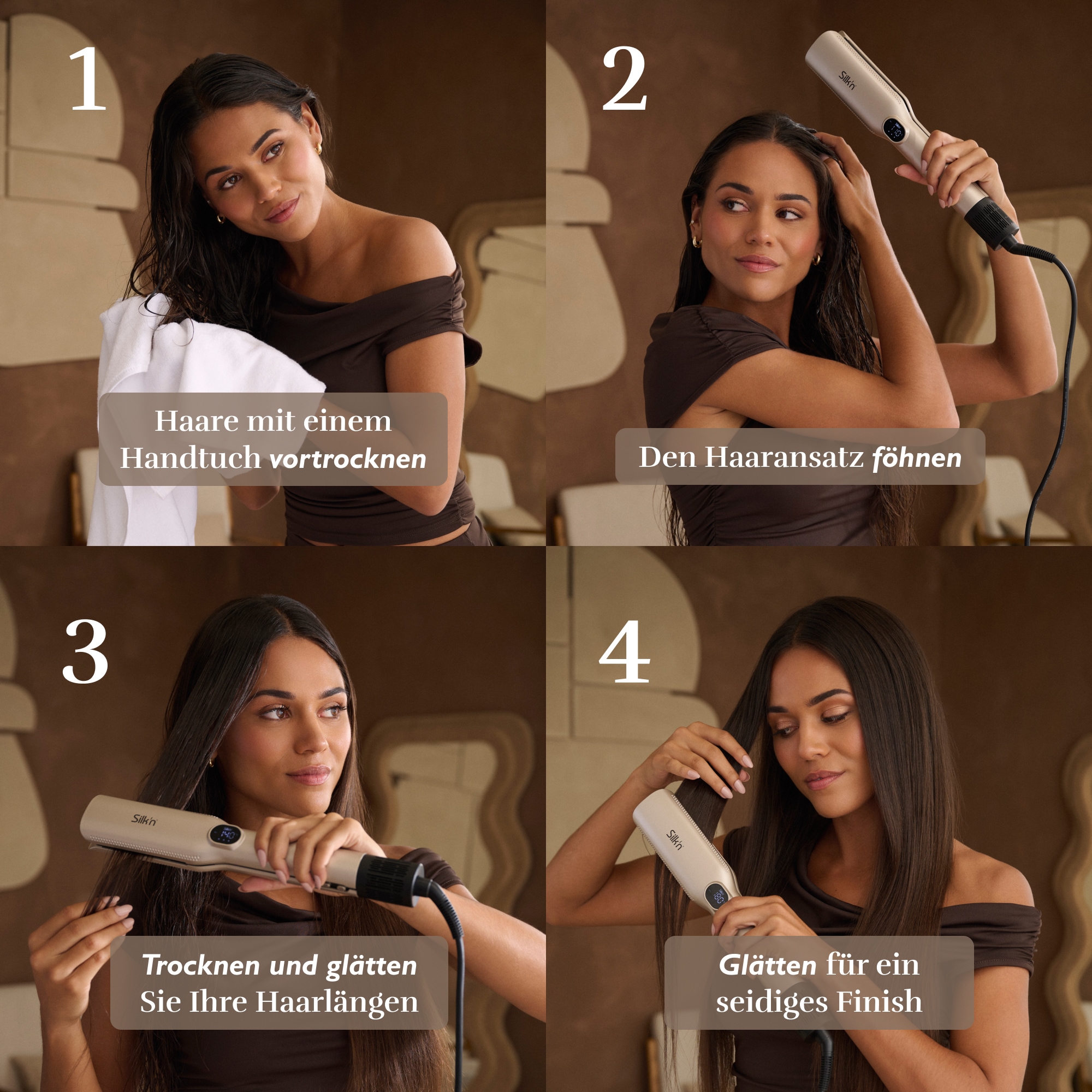 Silk'n Glätt- und Lockenstab »SilkyAir Trinity«, 3-in-1-Tool zum Trocknen und effizienten Stylen von nassem Haar