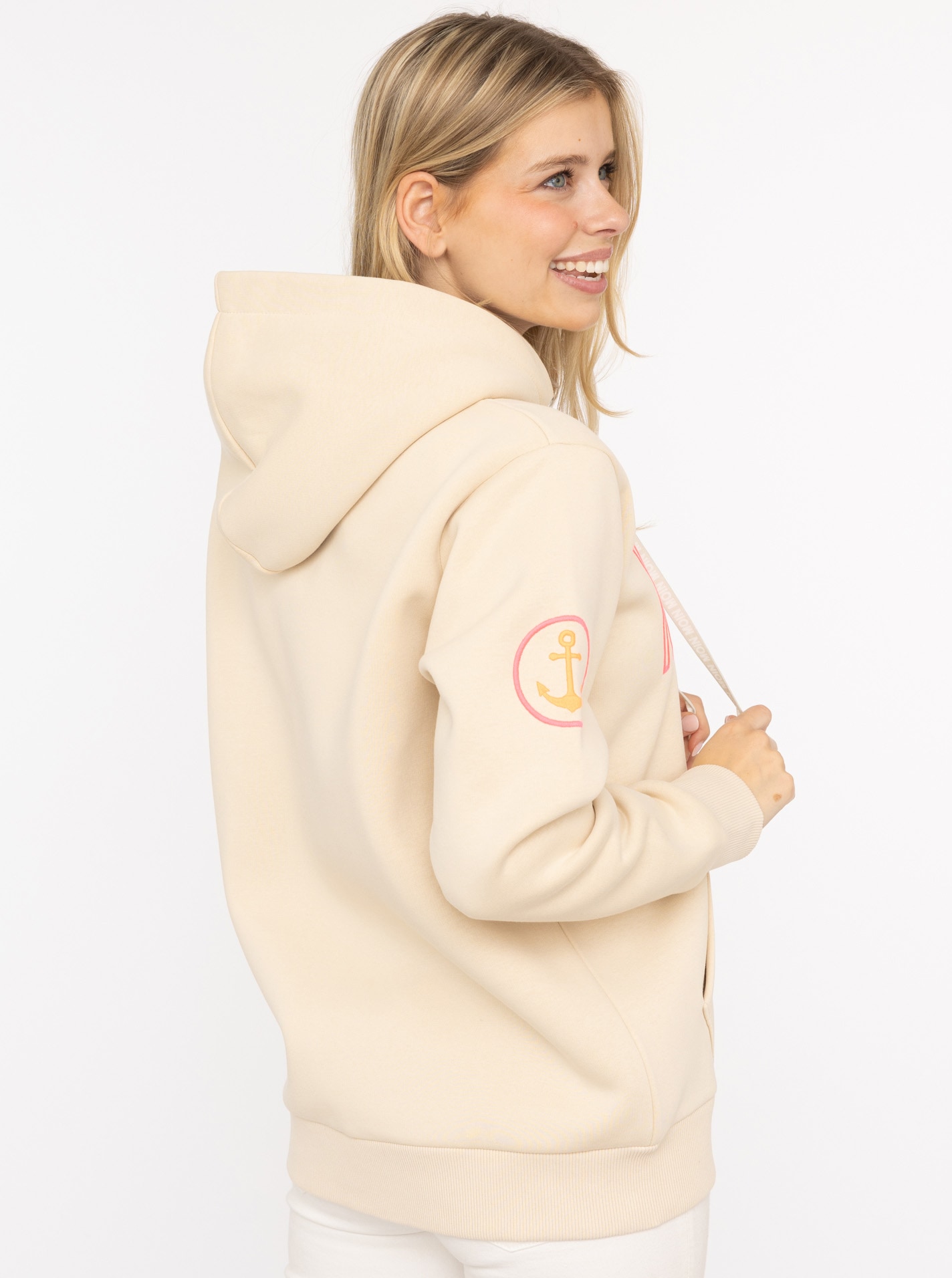 Zwillingsherz Kapuzensweatjacke »"Maritim"« mit gesticktem MOIN und Anker Logo und Reißverschluss