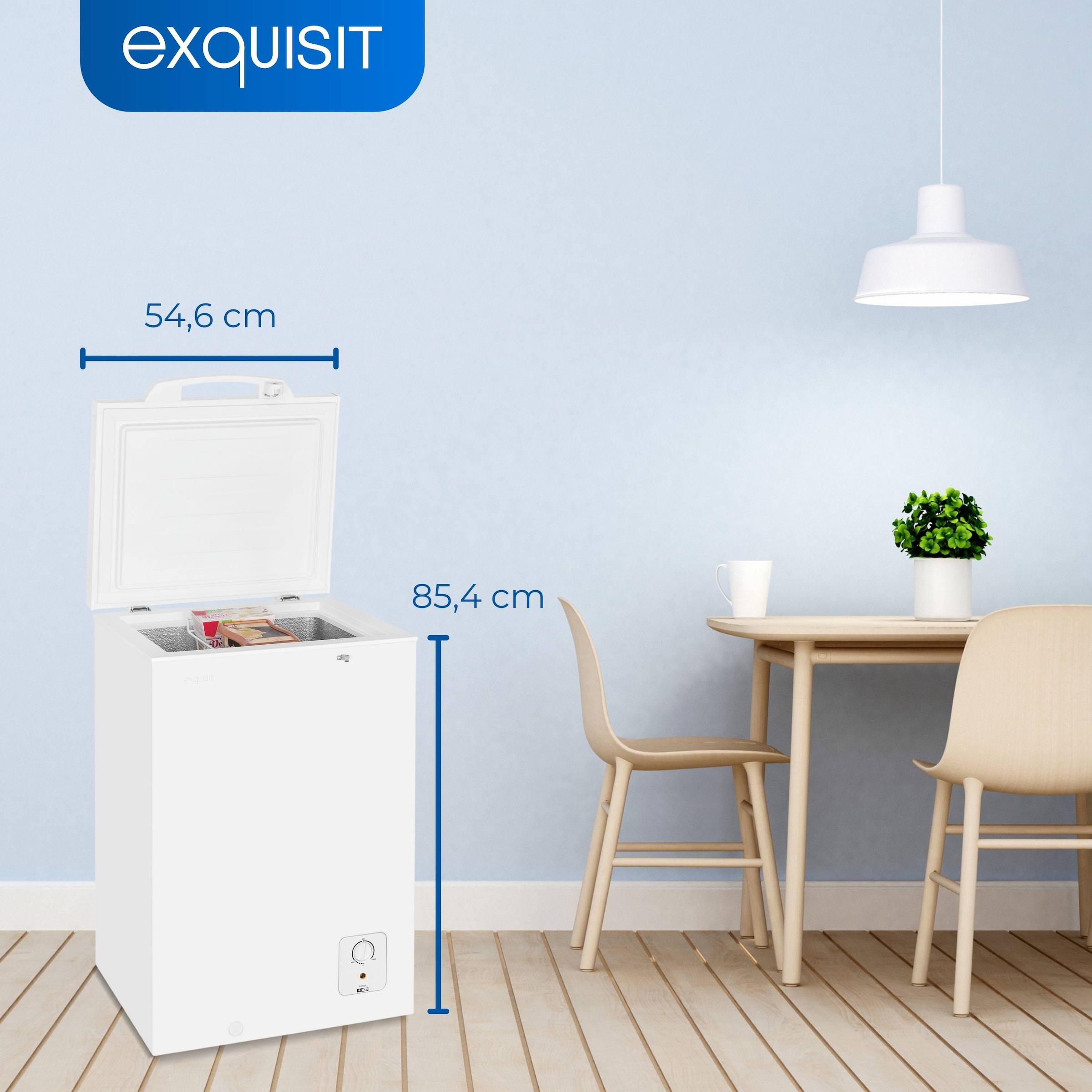 exquisit Gefriertruhe »GT100-011D weiss«, 85,4 cm hoch, 54,6 cm breit