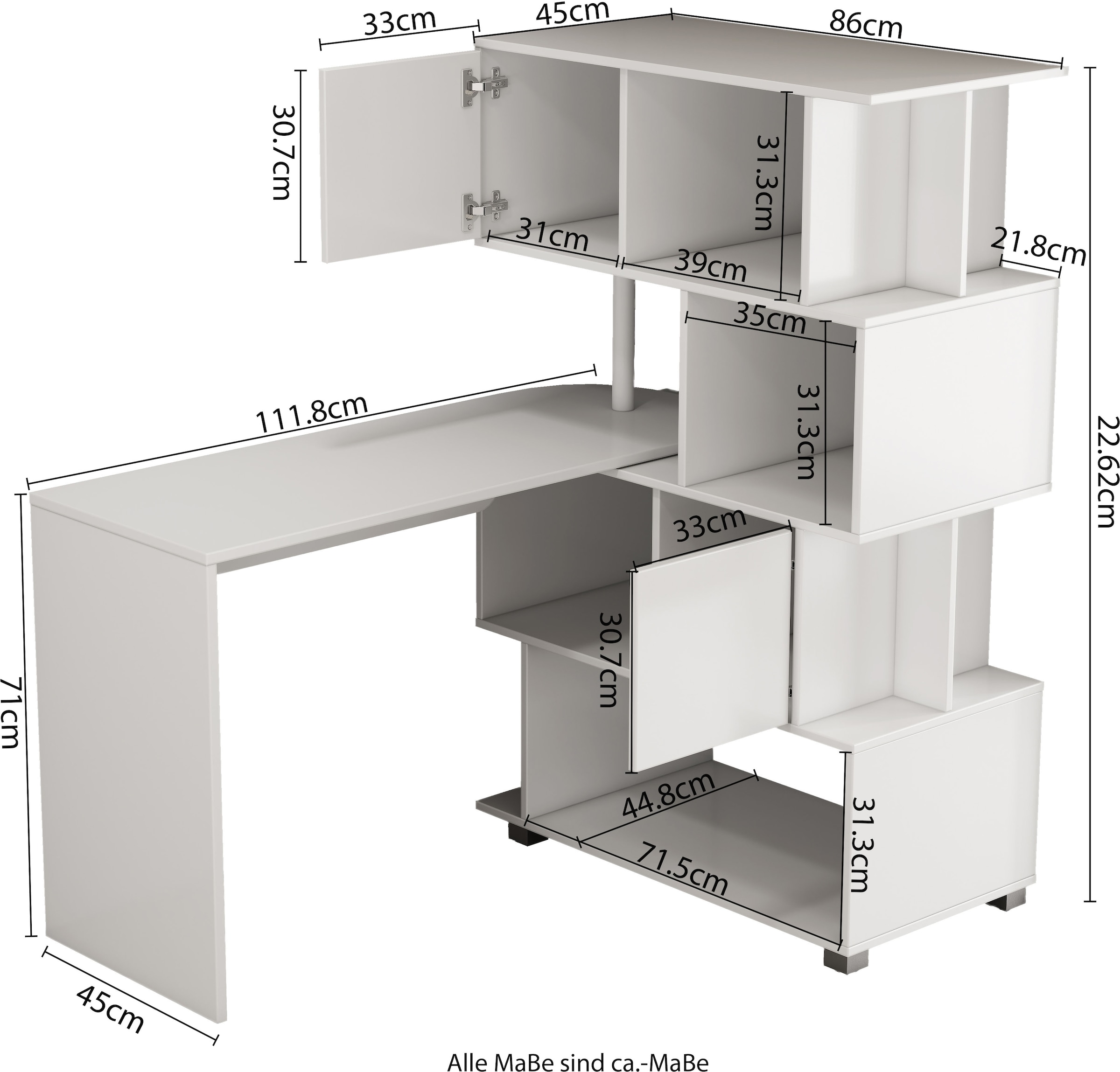 OTTO home Schreibtisch »Inovo« Set,  als Eckschreibtisch oder Schreibtisch nutzbar, viel Stauraum