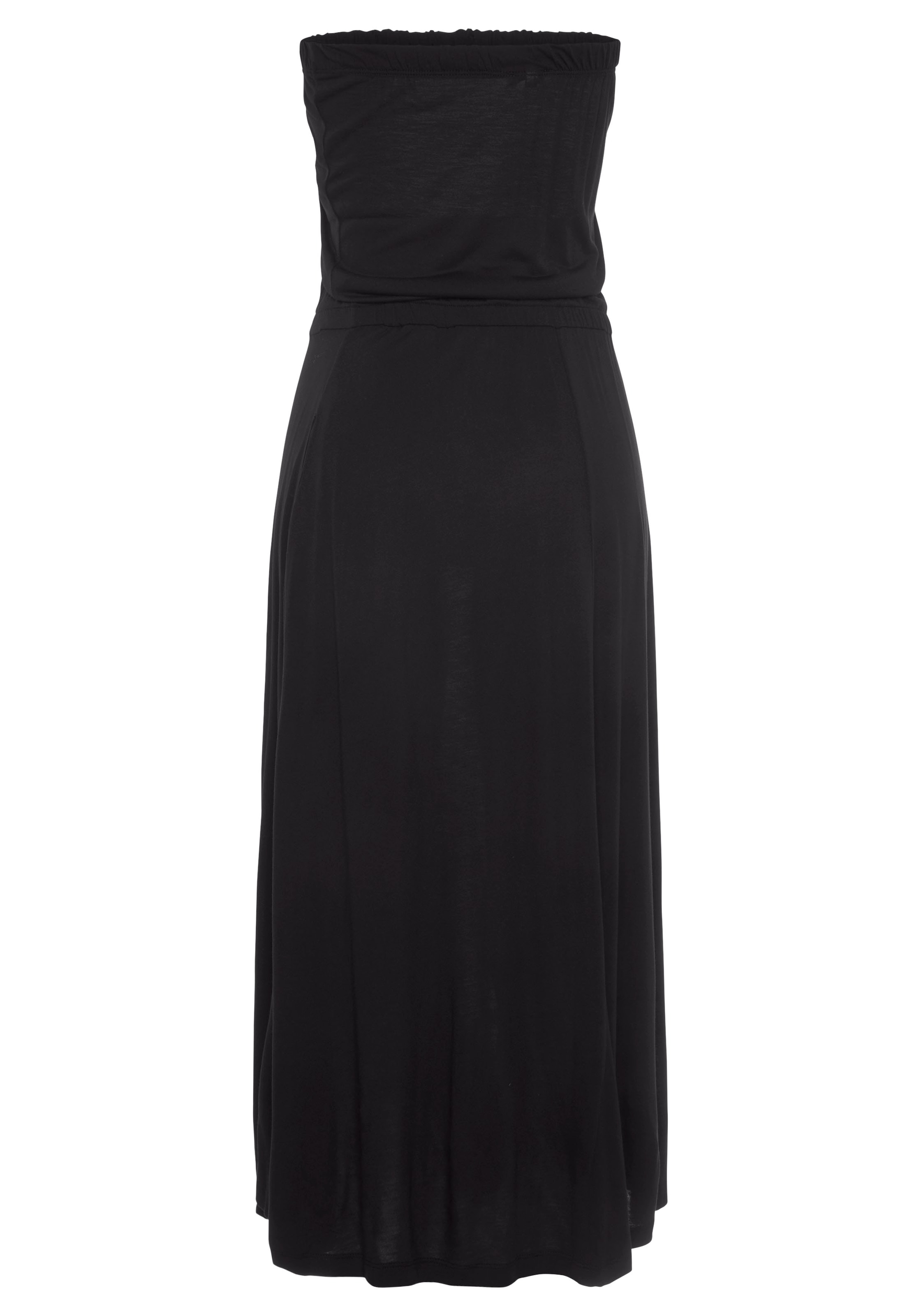 LASCANA Bandeaukleid, in Midilänge, schulterfreies Sommerkleid, Strandkleid, Basic