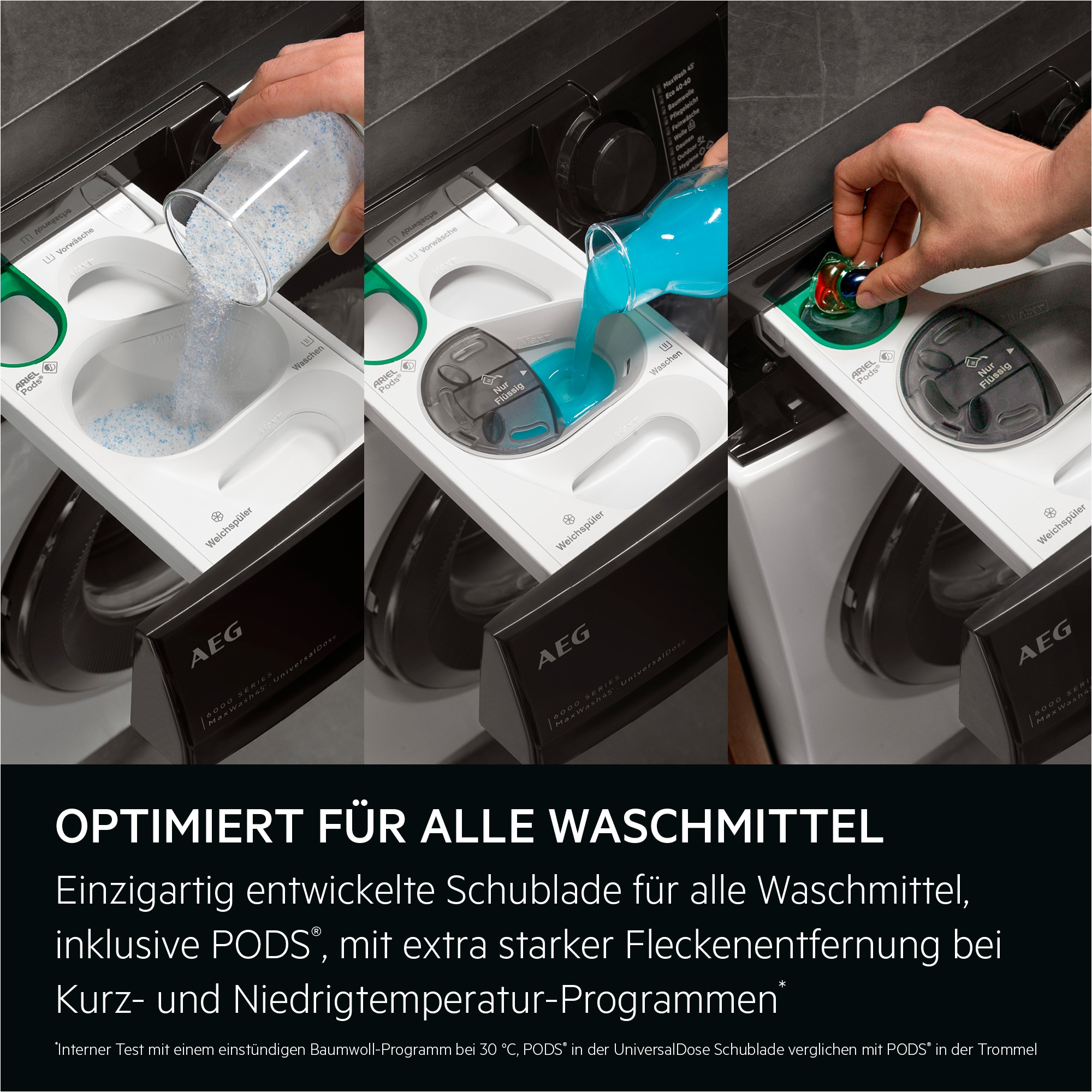 AEG Waschtrockner »LWR7E70610« 7000 ProSteam® 11 kg /7 kg 76 dB(A) UniversalDose: löst PODS®/Caps 60 % schneller auf für beste Reingung