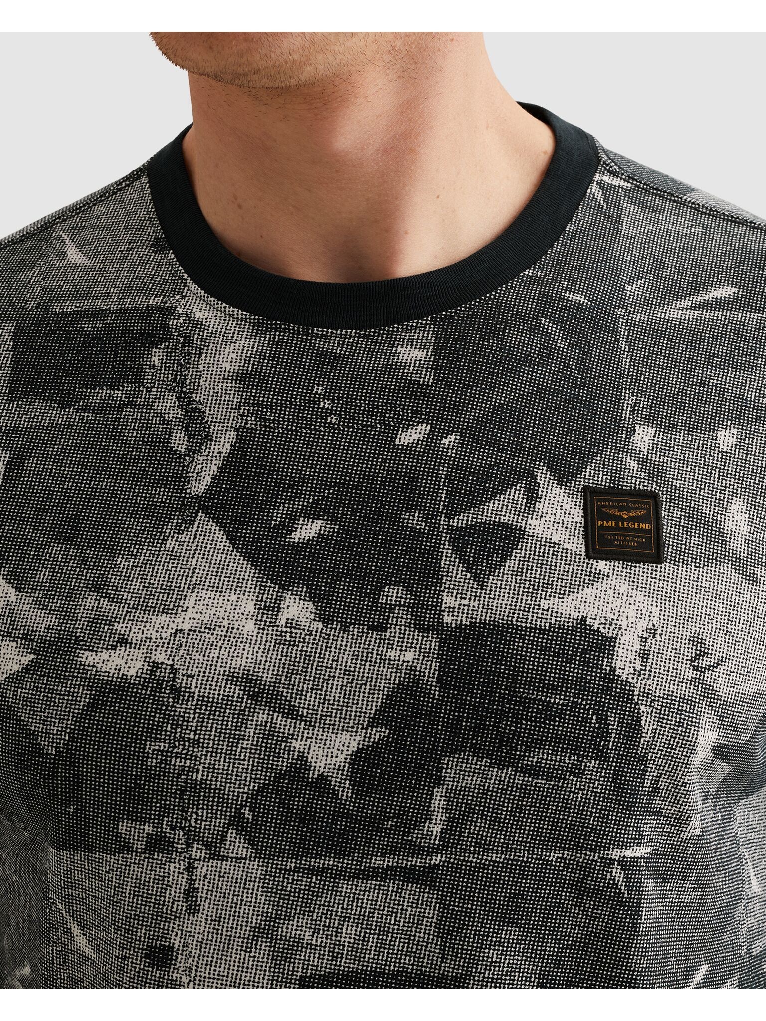 PME LEGEND T-Shirt »Short sleeve r-neck slub jersey aop« mit All-Over Print