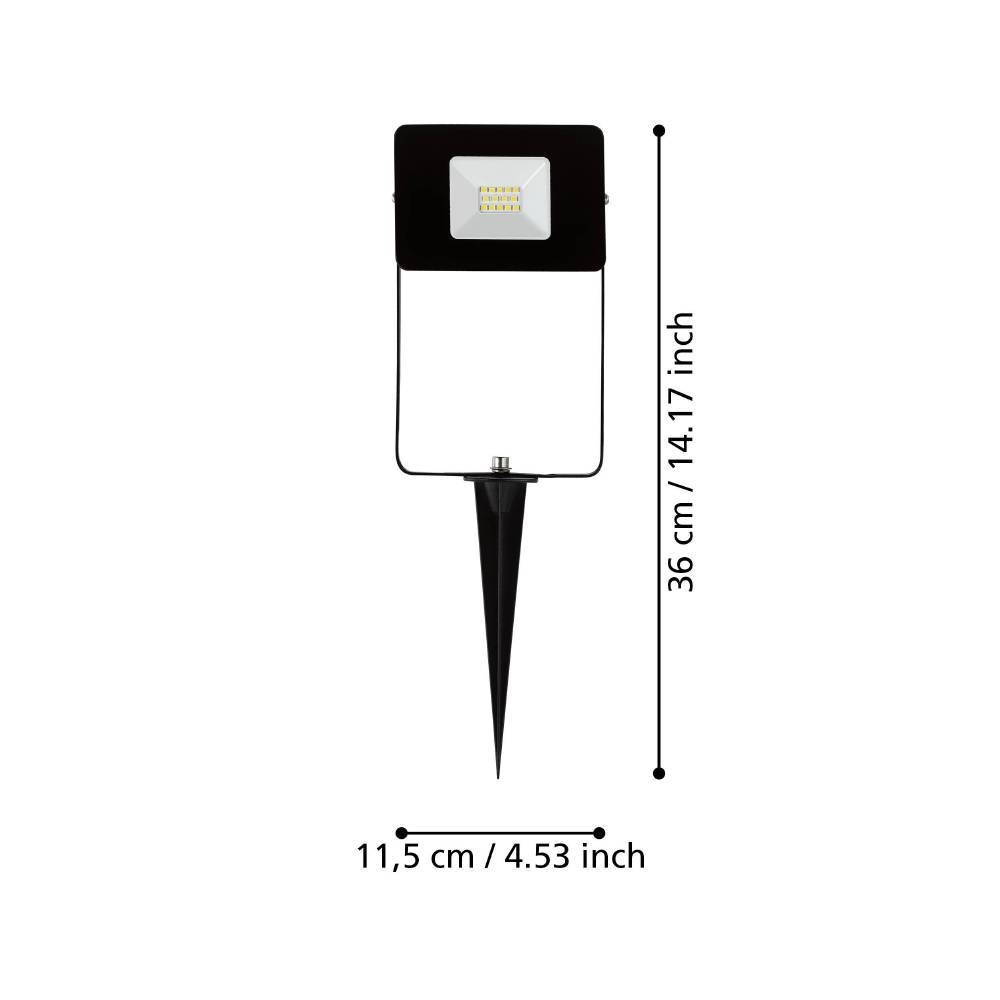 EGLO LED Gartenstrahler »FAEDO 4 Außenstrahler, schwarz, inkl. Erdspieß, IP65, Außenbeleuchtung«, 1 flammig, Leuchtmittel LED-Board | LED fest integriert, Außenlampe, Fluter, Garten, Terasse, Alu, verstellbar, 31x11,5x3,5cm