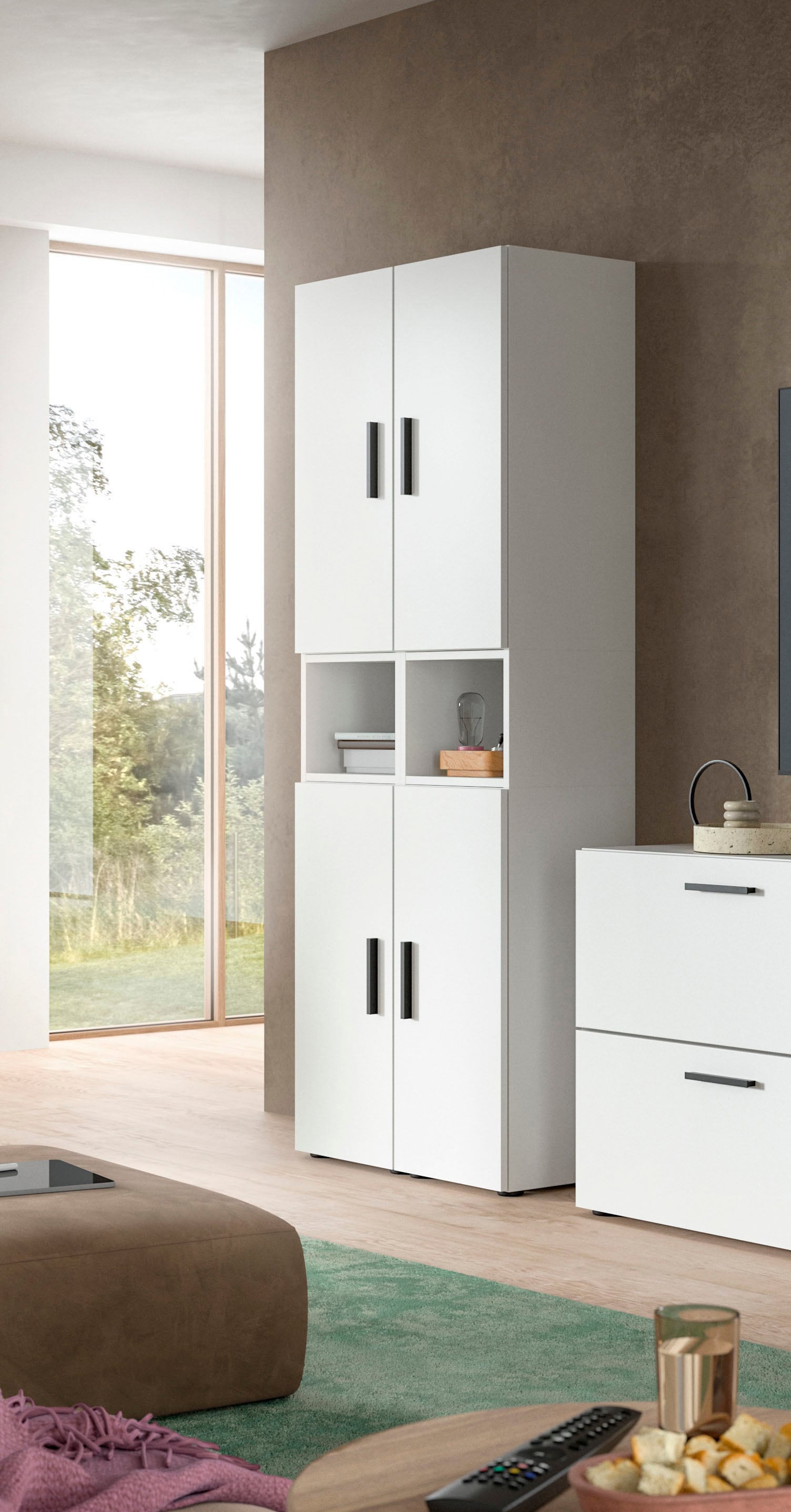 Home affaire Schrank-Set »ENESTE, 6-teilig, in verschiedenen Farben, individuell kombinierbar« verschiedenste Kombinationmöglichkeiten, stehend oder hängend, 2 Stk. tlg.