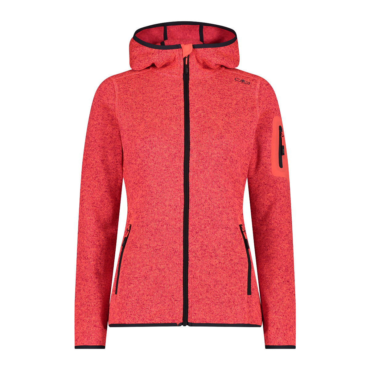 CMP Strickfleecejacke »KNITTED MELANGE HOODY WOMAN HOODY«, (1 St.), mit Kapuze, Wärmend und atmungsaktiv