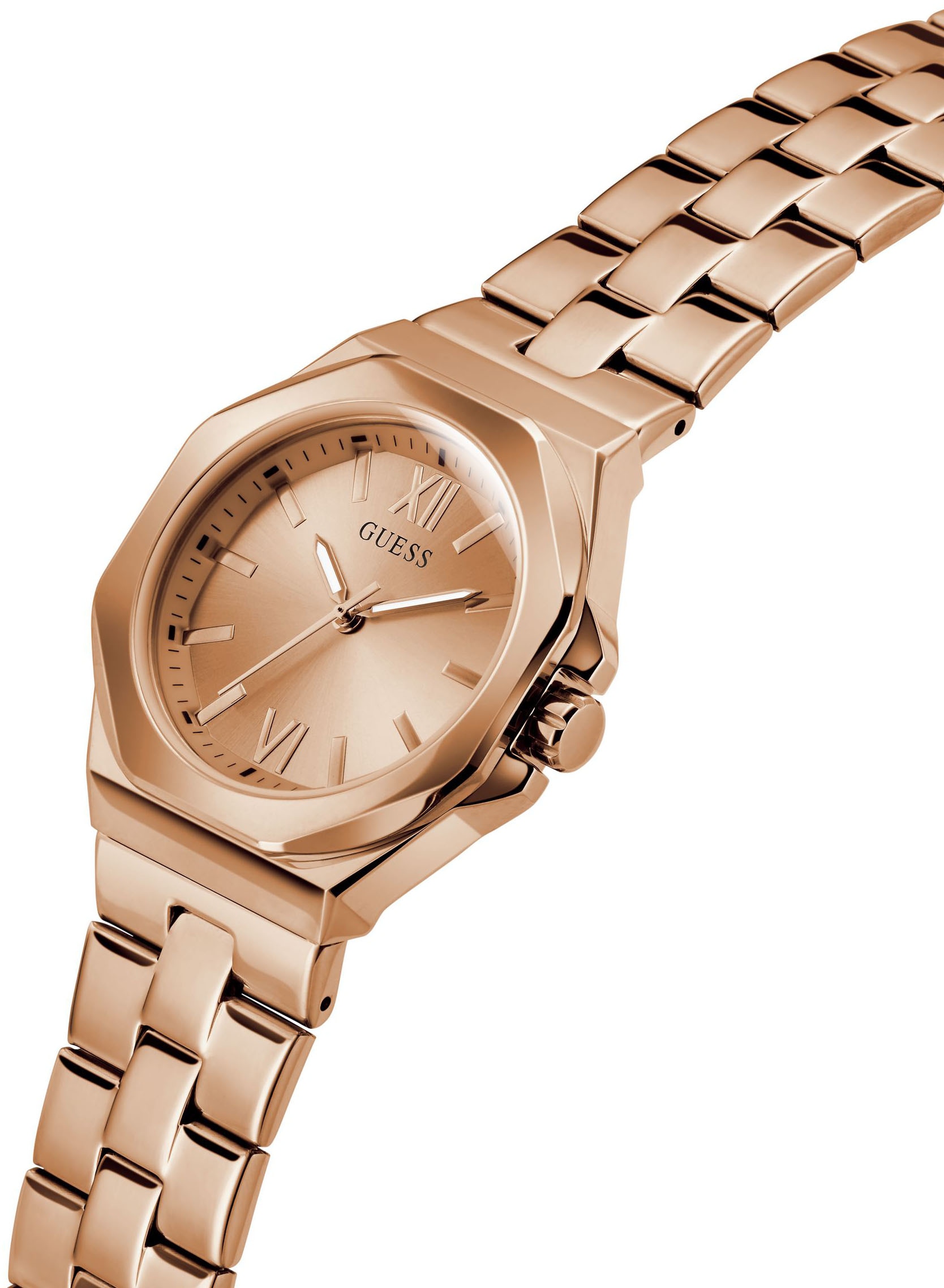 Guess Quarzuhr »EMPRESS« Armbanduhr, Damenuhr, Edelstahlarmband