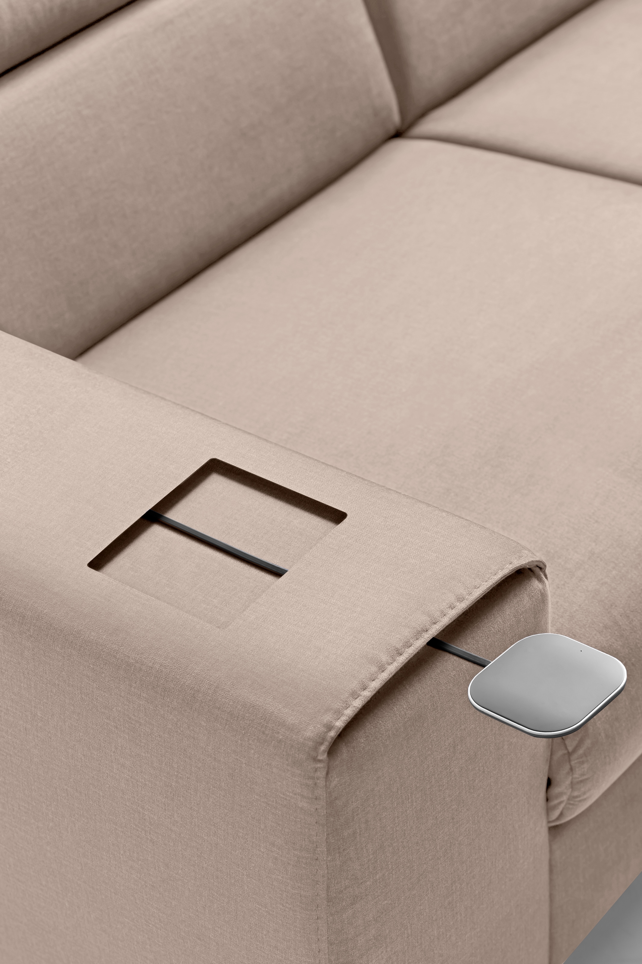 COTTA Ecksofa »Morven L-Form mit Kopfteilverstellung«, wahlweise mit Bettfunktion, Bettkasten & Wireless-Charger