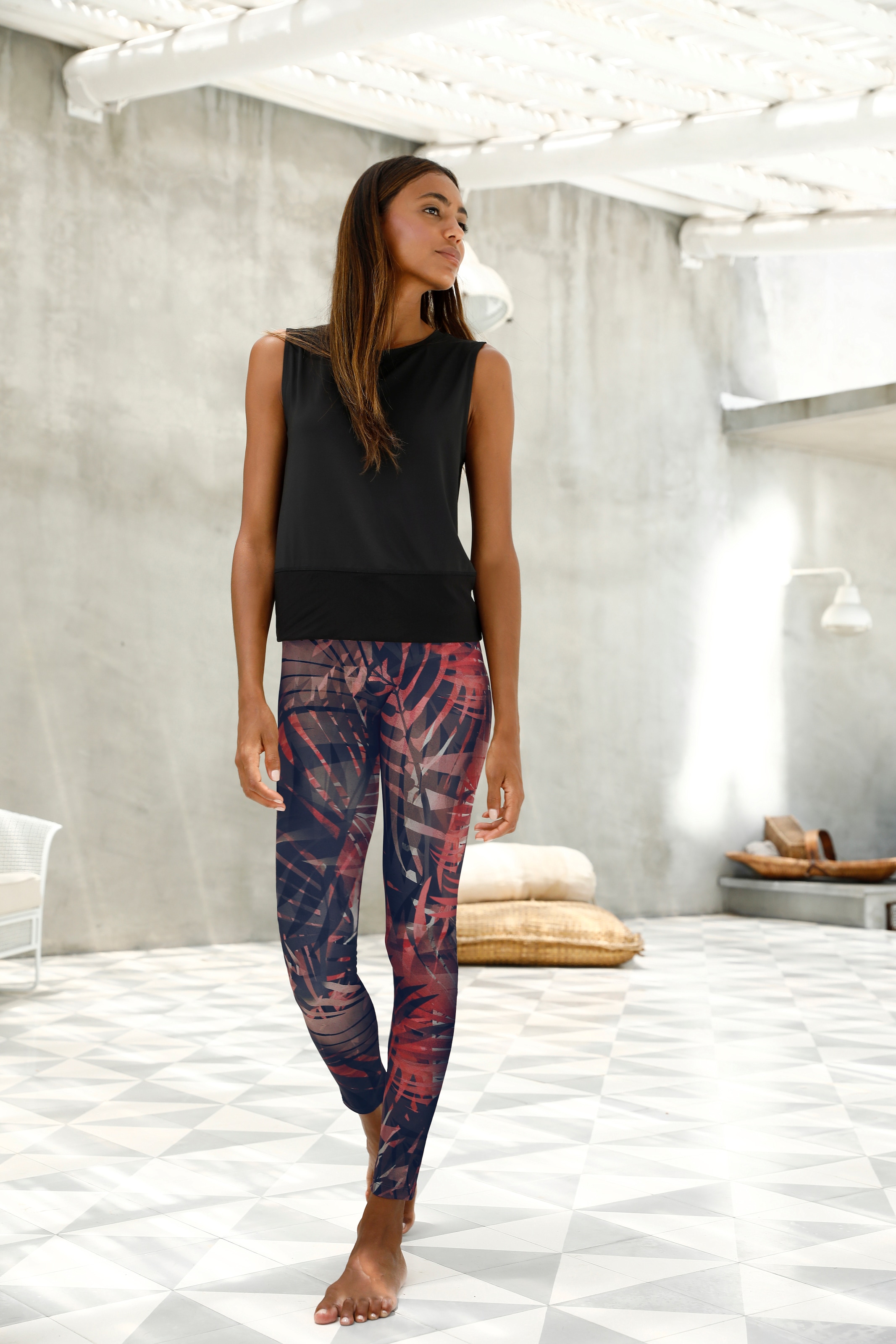 LASCANA ACTIVE Leggings »Tropical«  mit abstraktem Palmenprint, Loungewear