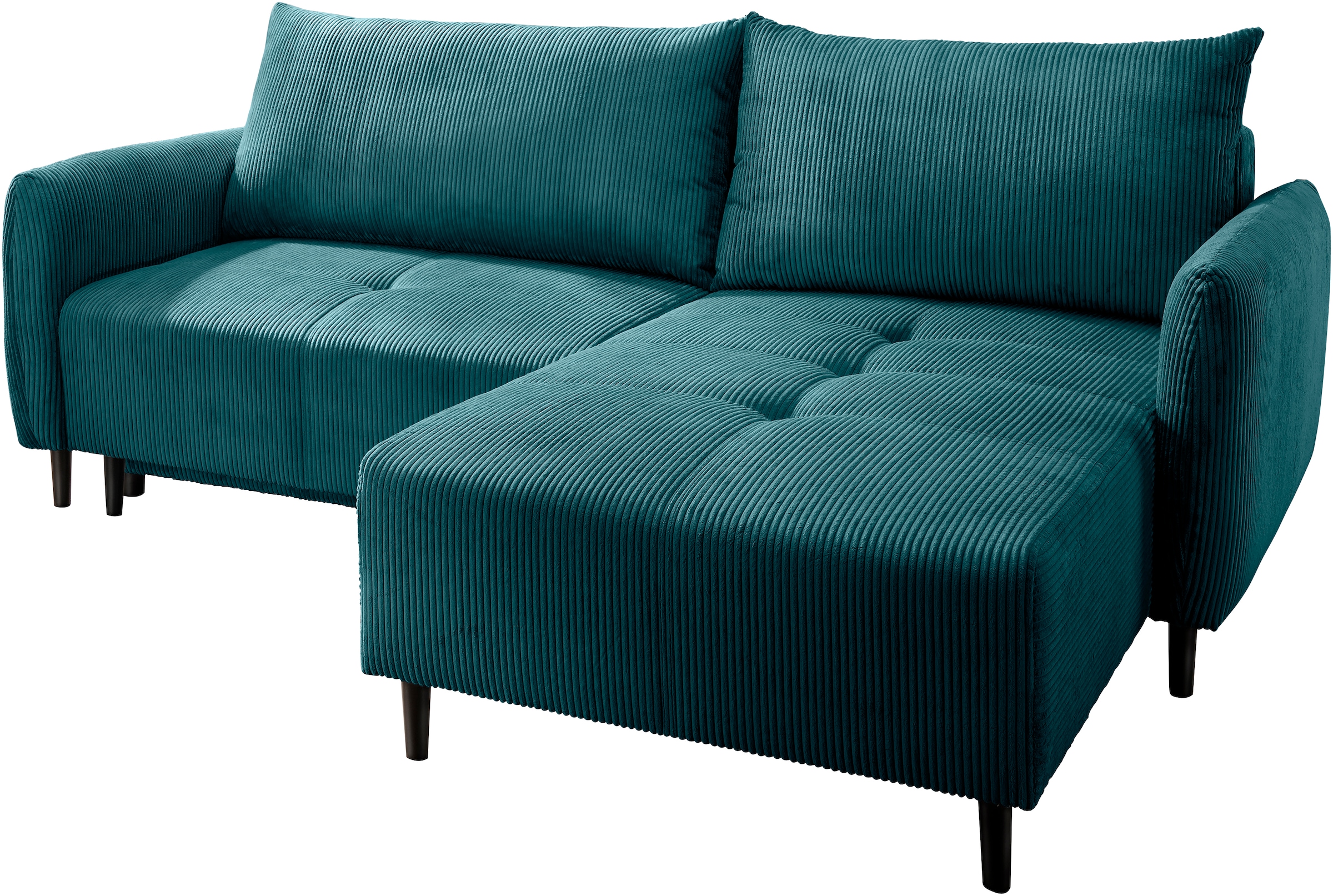 Home affaire Ecksofa »Mara, L-Form, aktueller Cord Bezug und tolle Farben, schmale Armlehnen« whlw. mit Bettfunktion,Recamiere links/rechts montierbar, Breite 238cm