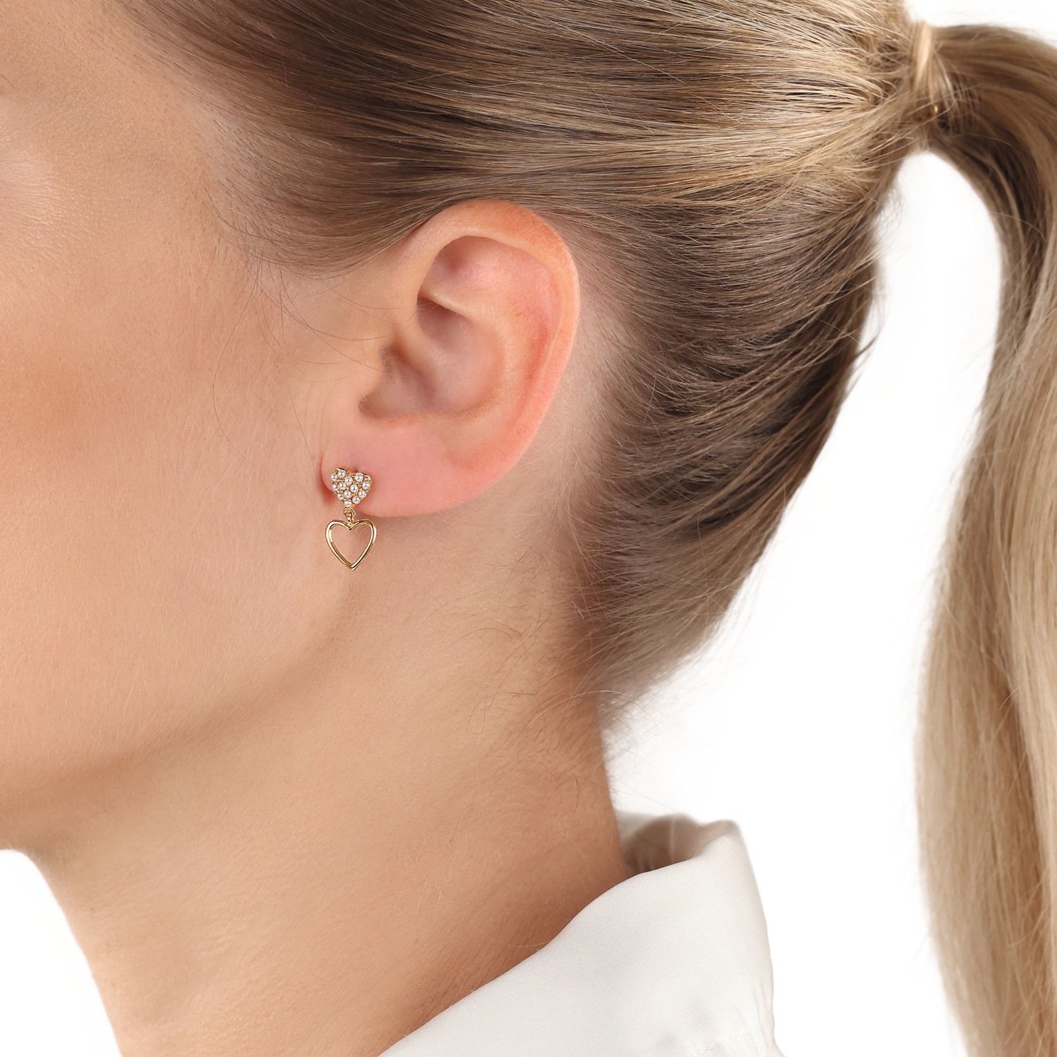 Amor Paar Ohrstecker »Herzen, 2038071«, mit Glasperle