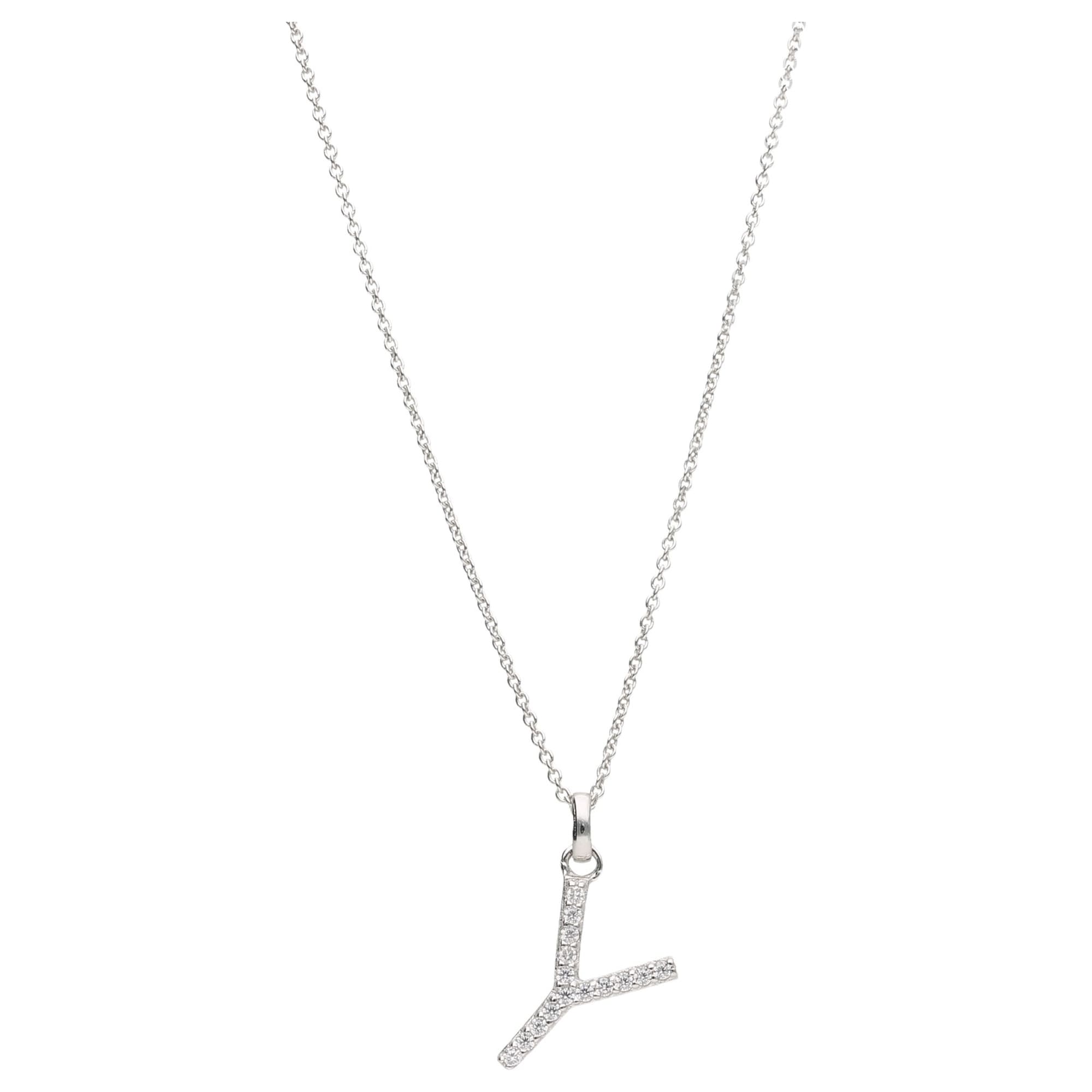Smart Jewel Kette mit Anhänger »Kette Buchstabe Y mit Zirkonia Steine, Silber 925«