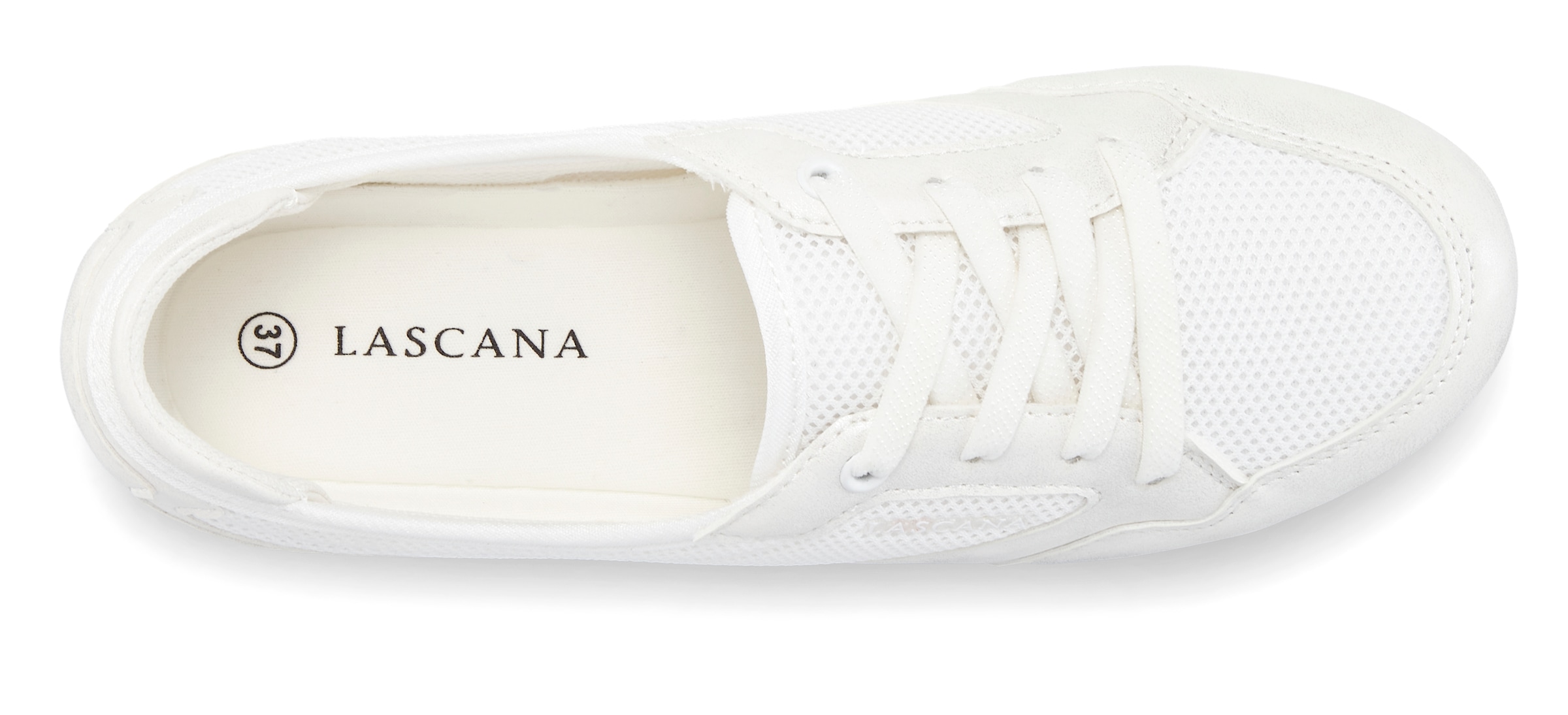LASCANA Sneaker »Freizeitschuh, Halbschuh,«, in modischer Mesh-Optik zum Reinschlüpfen VEGAN