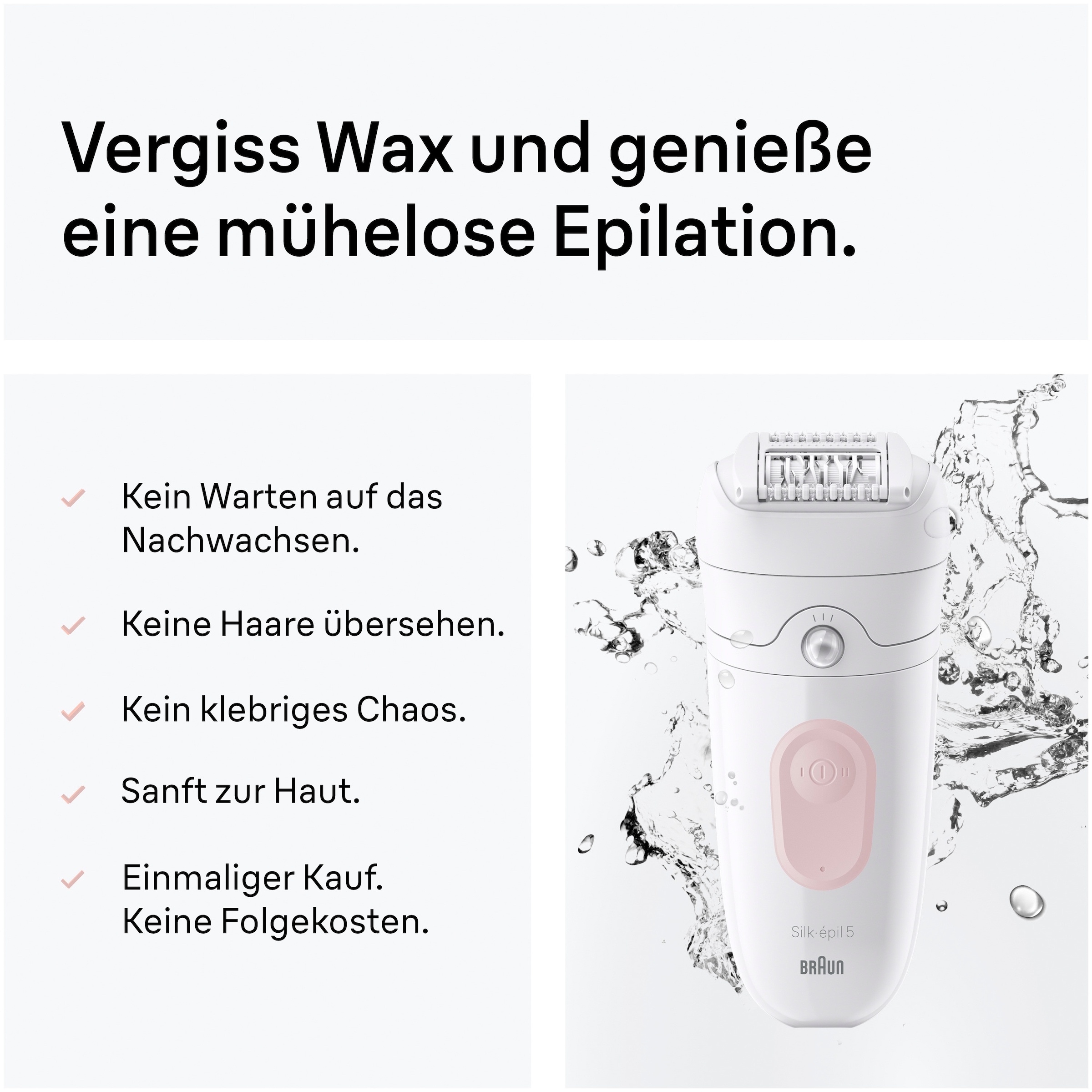 Braun Epilierer »Silk-épil 5 SE5-030« Wet & Dry, Einfache Haarentfernung, Rasieraufsatz und Trimmeraufsatz