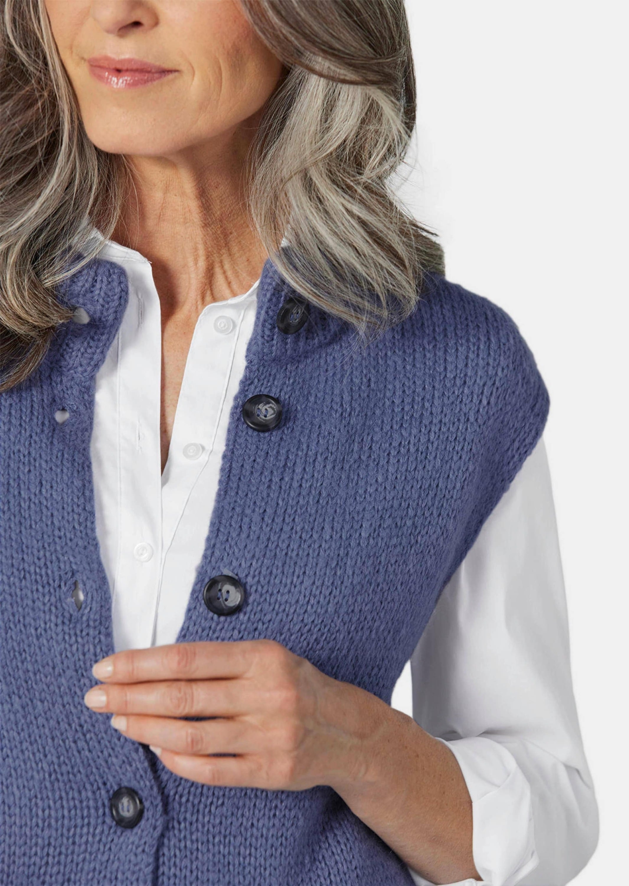 GOLDNER Strickjacke »Strickweste mit aufgesetzten Taschen«