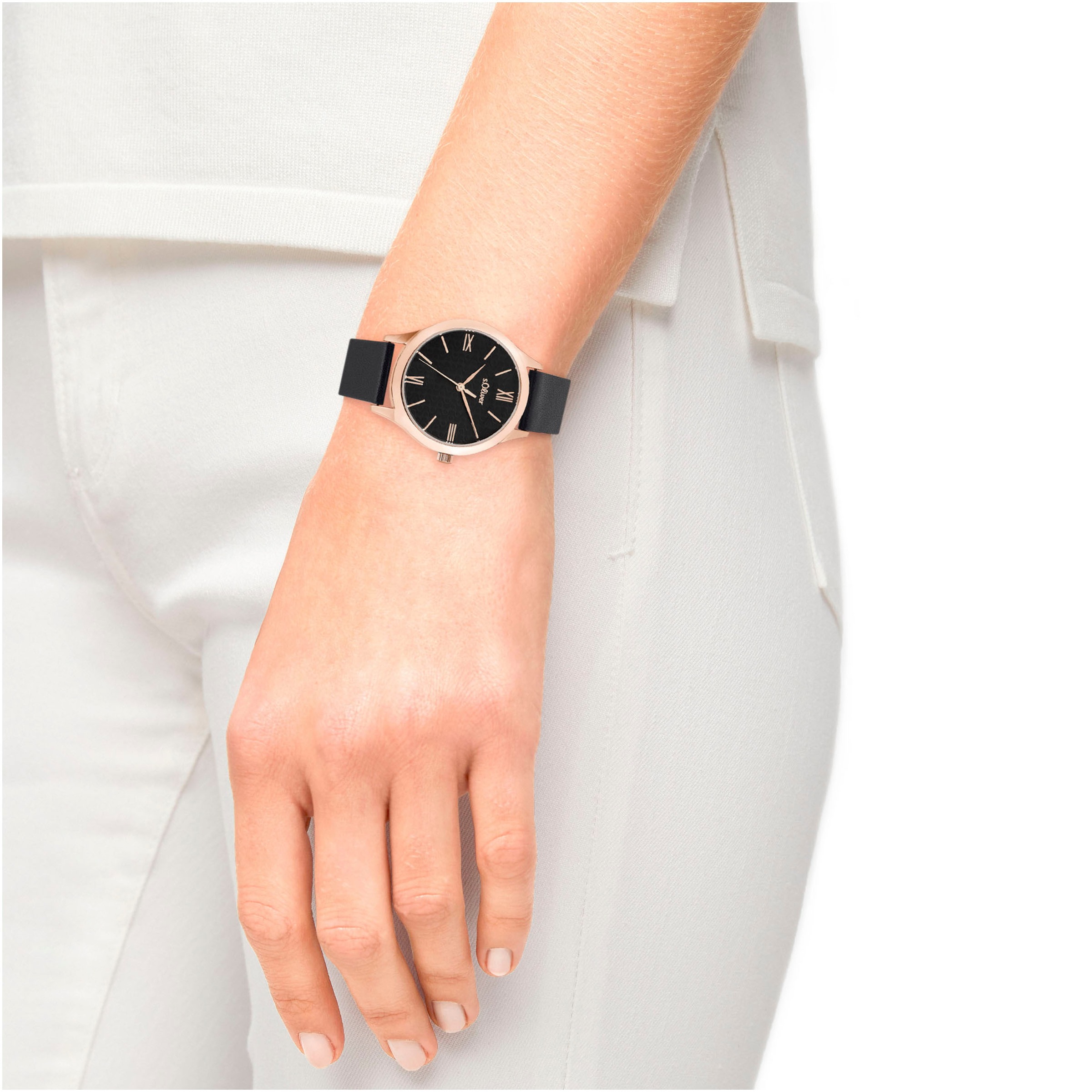 s.Oliver Quarzuhr Armbanduhr, Damenuhr, analog, Lederarmband