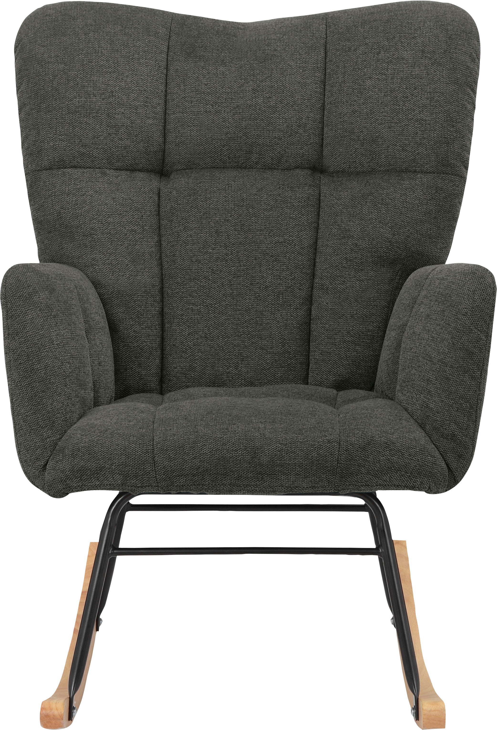 INOSIGN Schaukelsessel »Anika, Ohrensessel Wohnzimmer mit Funktion,«, (1 St.), Sitz und Rücken gepolstert, Beine aus Metall und Holz, Sitzhöhe 48 cm