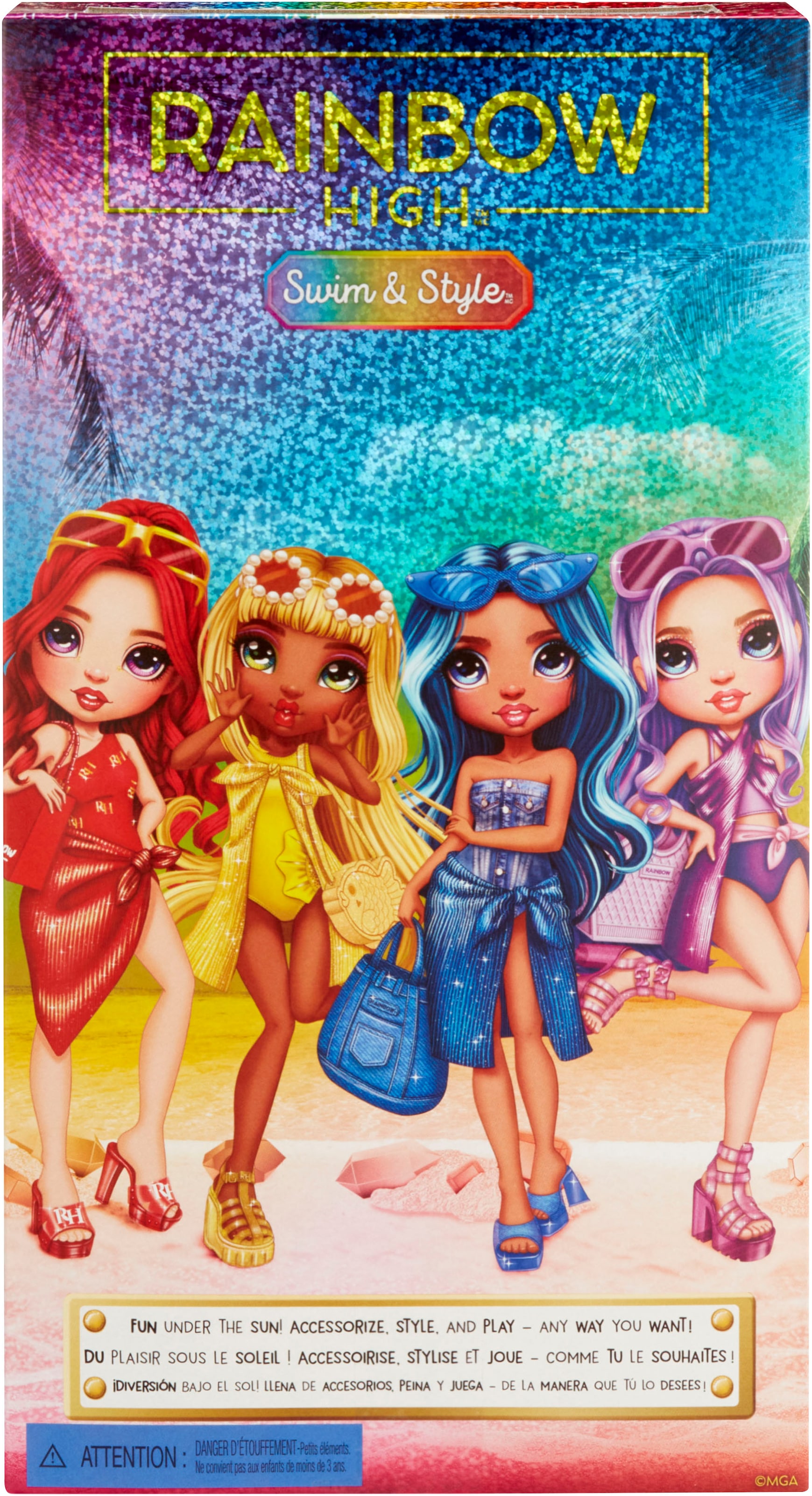RAINBOW HIGH Anziehpuppe »Rainbow High Swim & Style Fashion Doll- Skyler (Blue)«