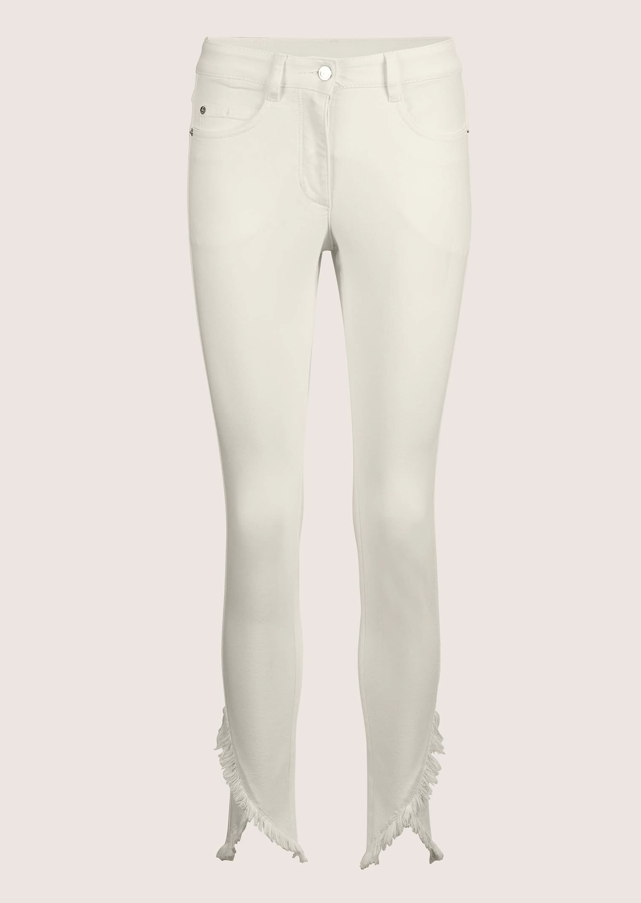 MADELEINE Regular-fit-Jeans »Jeans Schlanke Jeans mit Fransensaum«