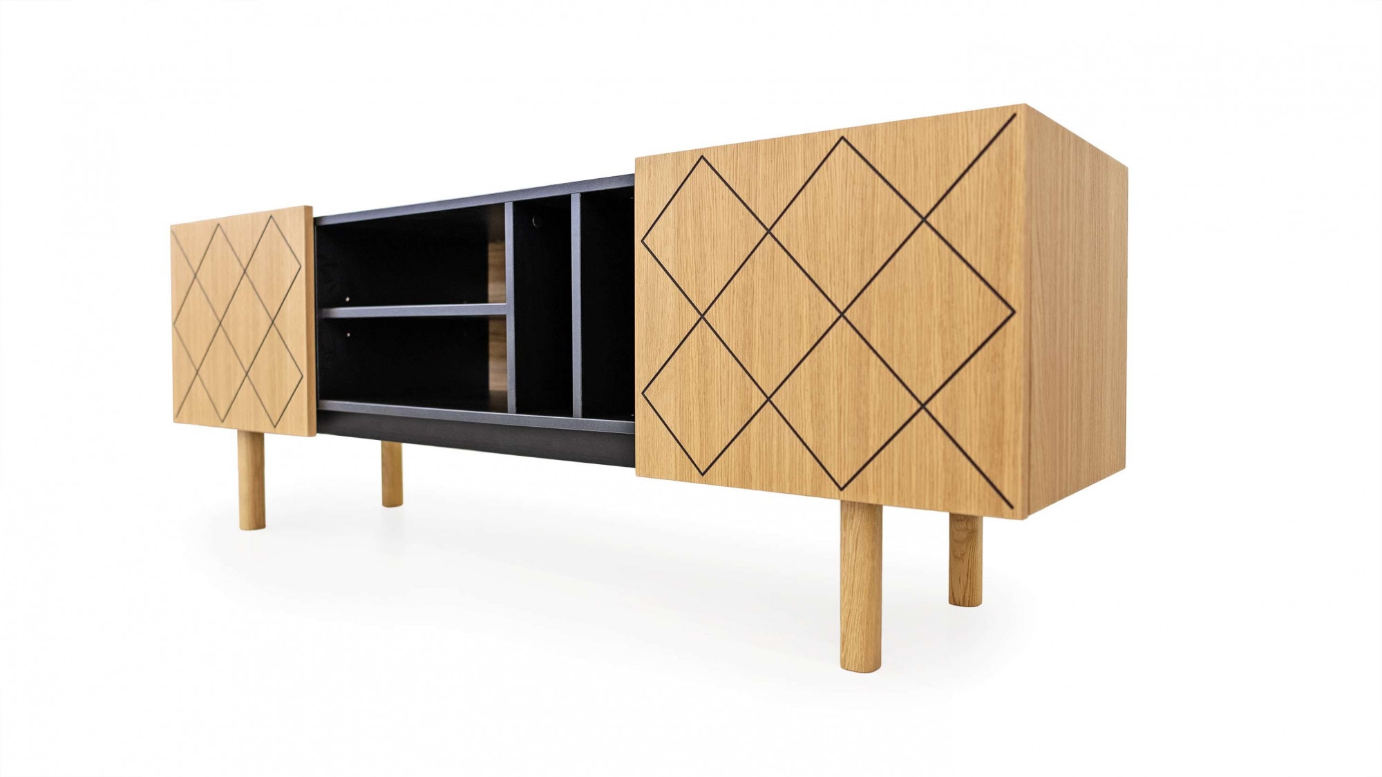 Woodman Sideboard »Porto«, bei mit UNIVERSAL cm Breite online dekorative 175 Eichenholzfurnier, Fräsungen